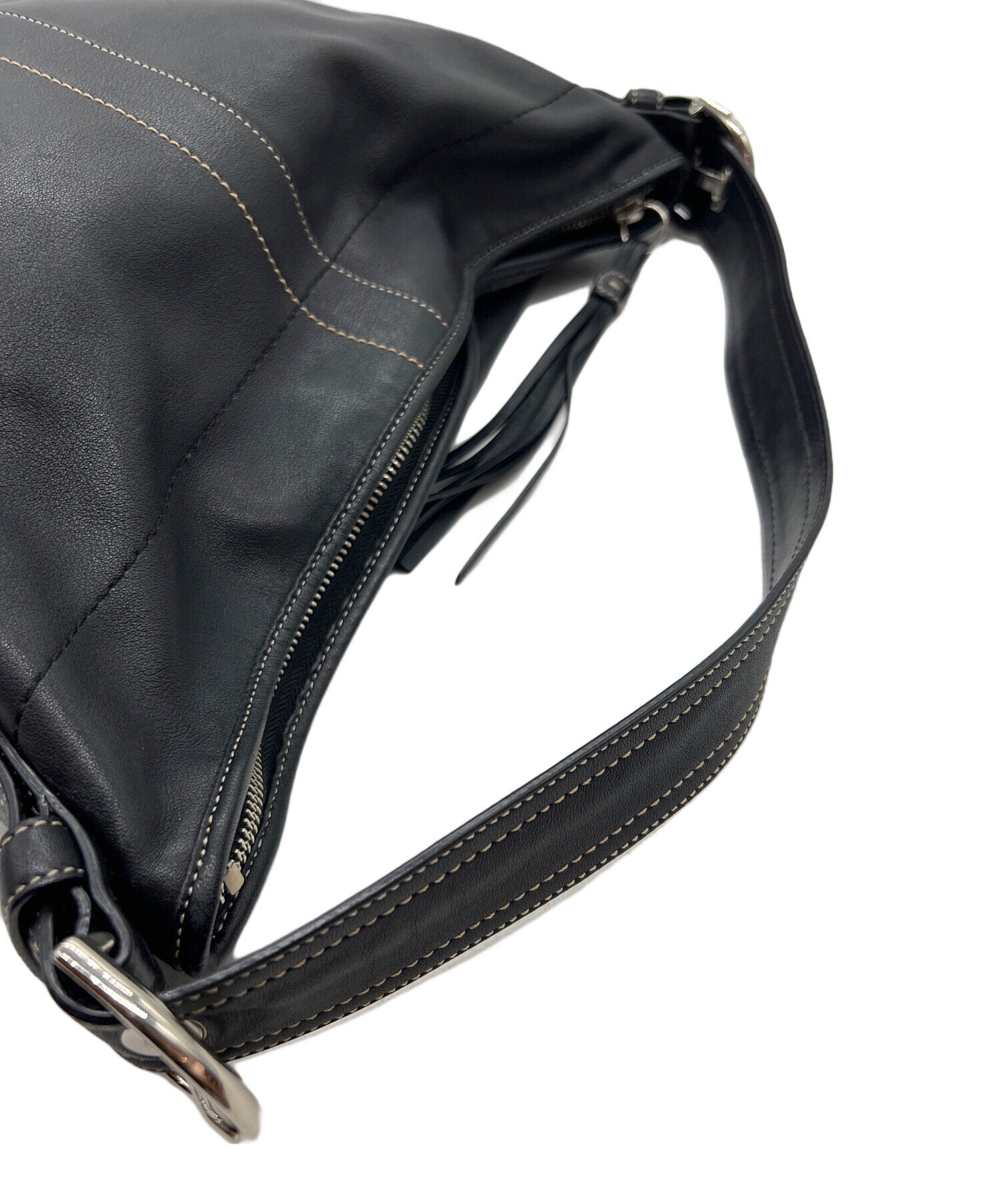 中古・古着通販】COACH (コーチ) ワンショルダーバッグ ブラック