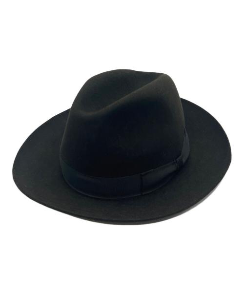 Borsalino ボルサリーノ ハット  黒 【古着】【中古】【送料無料】 中古・古着通販】BORSALINO (ボルサリーノ) ハット/VICTOR ブラウン
