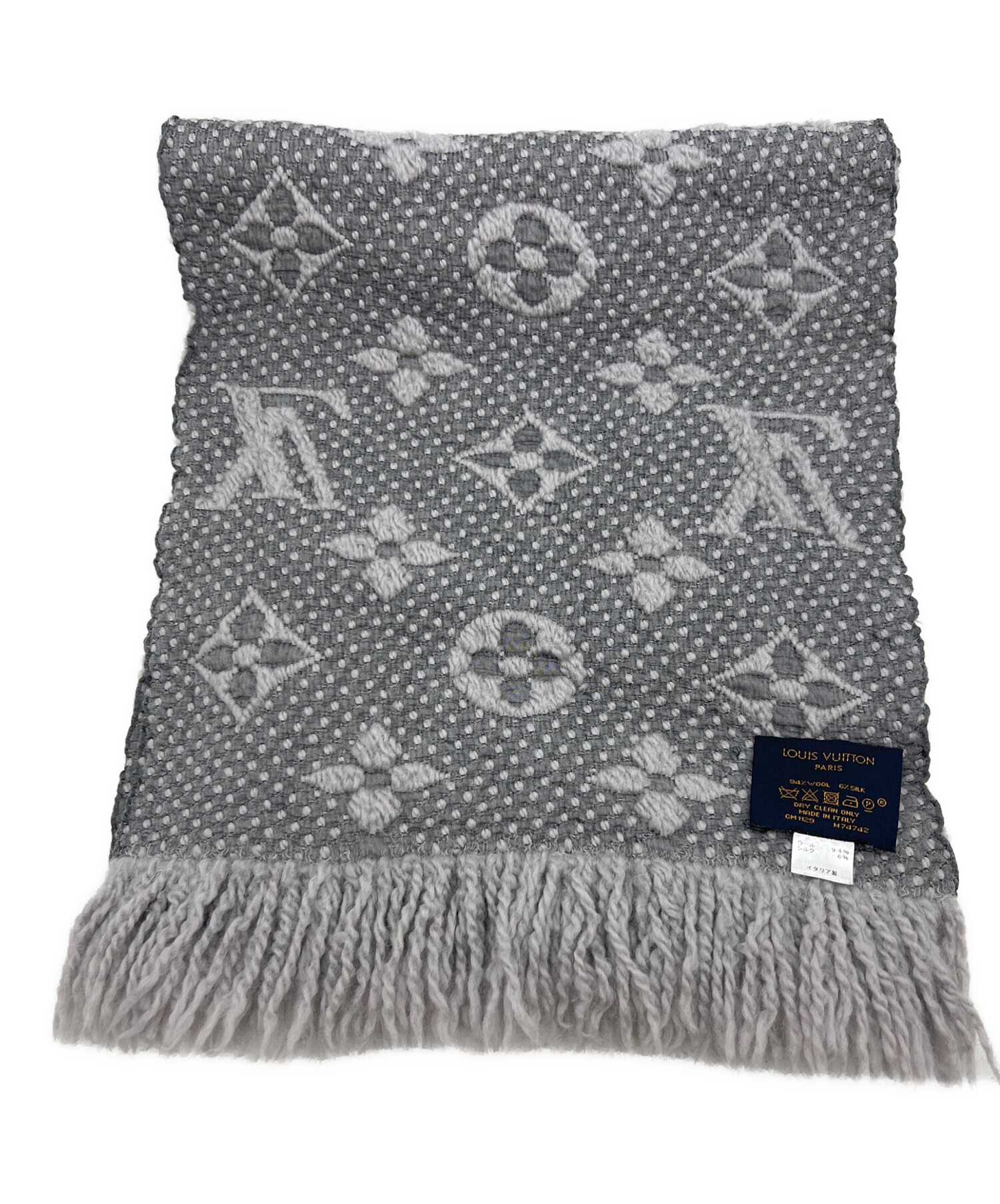 ヴィトン マフラー エシャルプ・ロゴマニア ダークグレー 140055 中古・古着通販】LOUIS VUITTON (ルイ ヴィトン) マフラー/エシャルプ