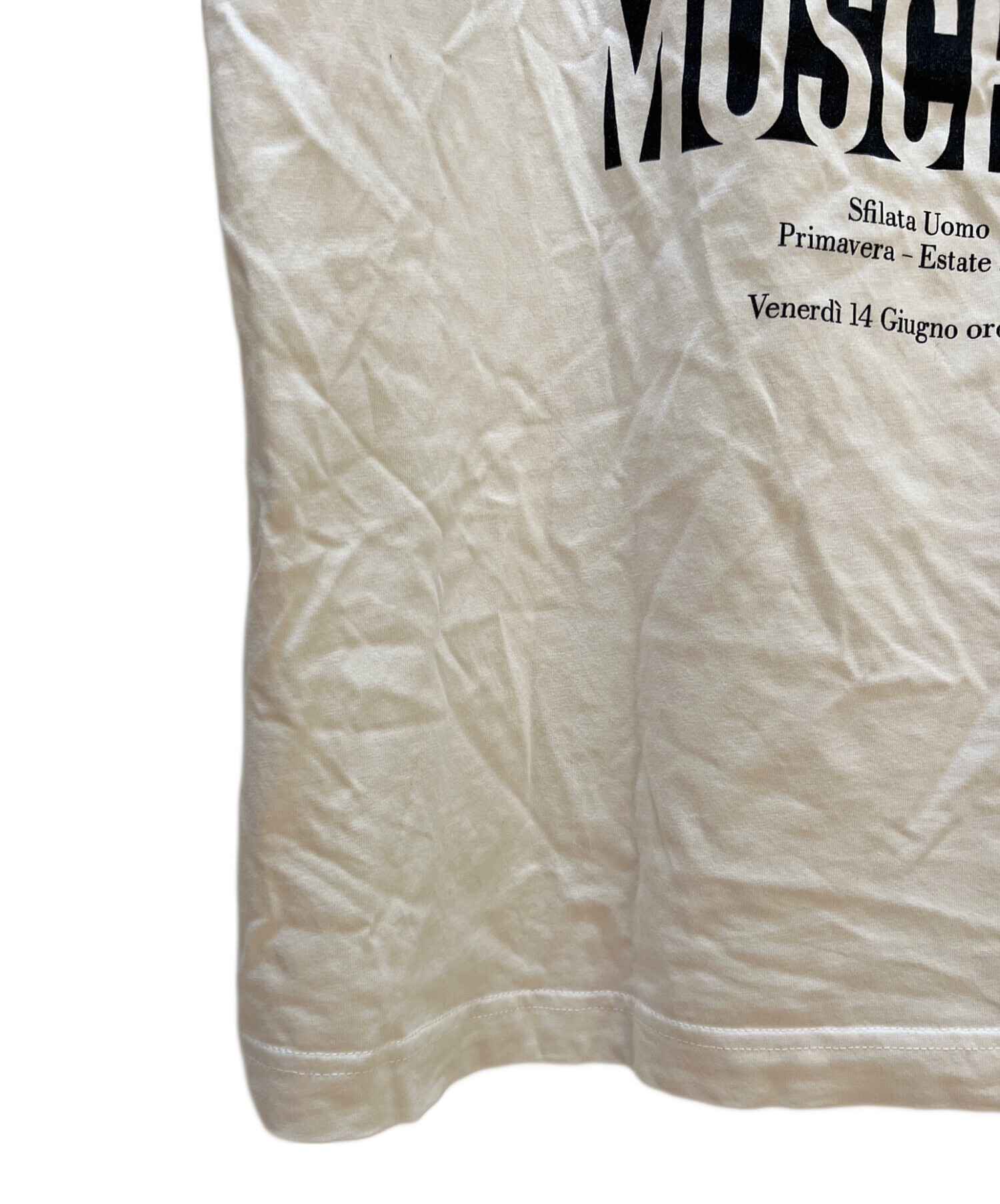 中古・古着通販】MOSCHINO (モスキーノ) プリントTシャツ ホワイト