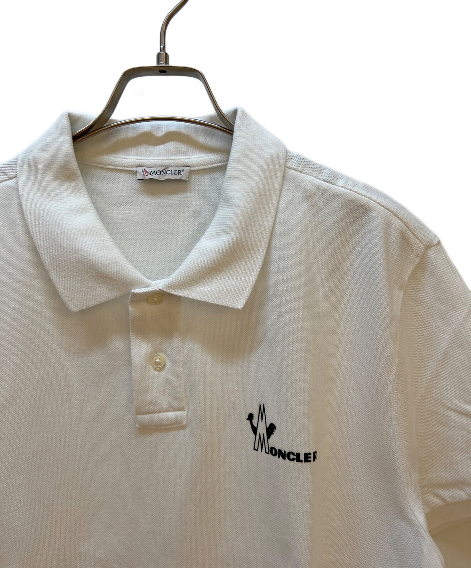 中古・古着通販】MONCLER (モンクレール) ポロシャツ ホワイト サイズ