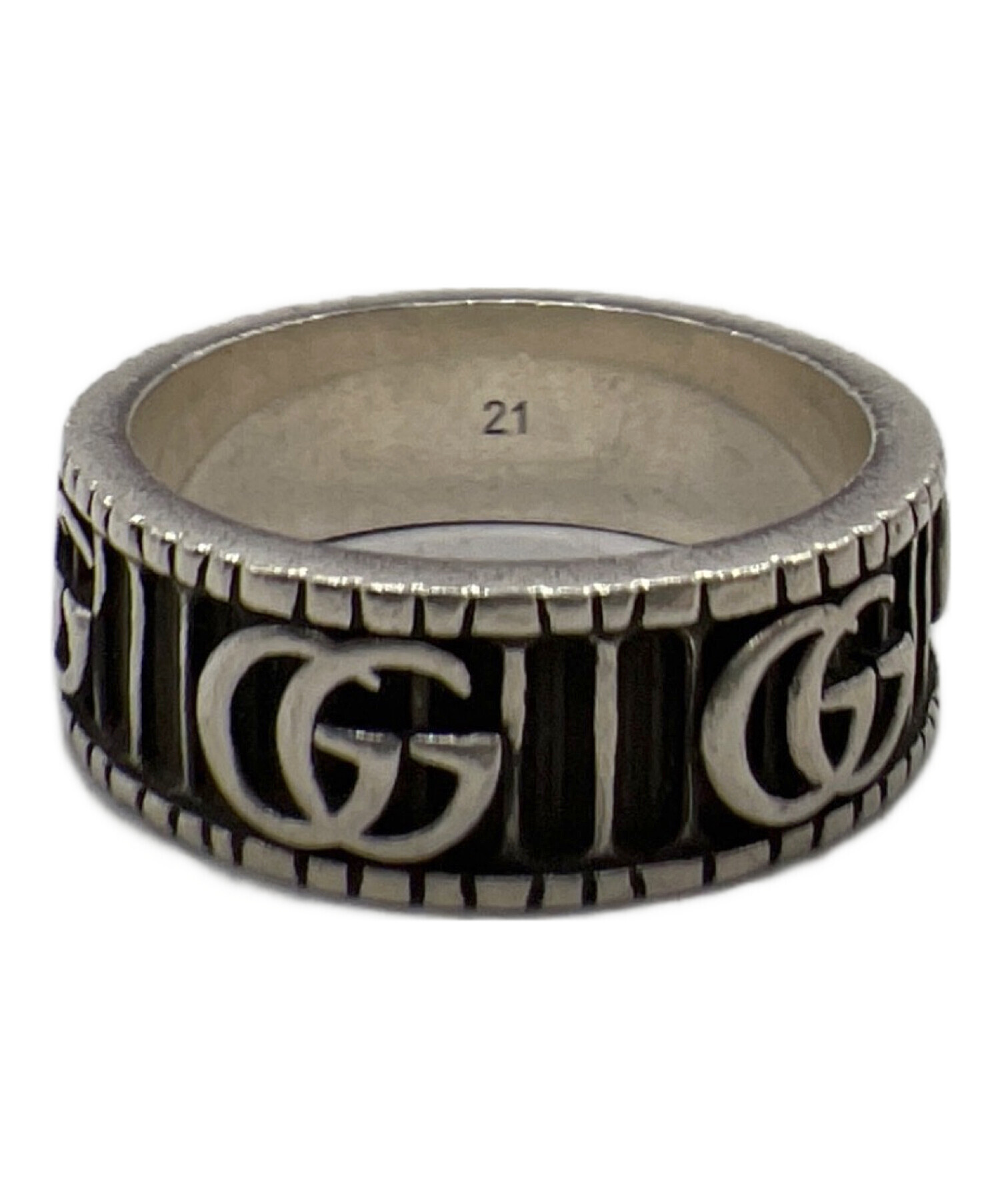 GUCCI ダブルG ワイドリング サイズ20 中古・古着通販】GUCCI (グッチ) ダブルGワイドリング シルバー サイズ