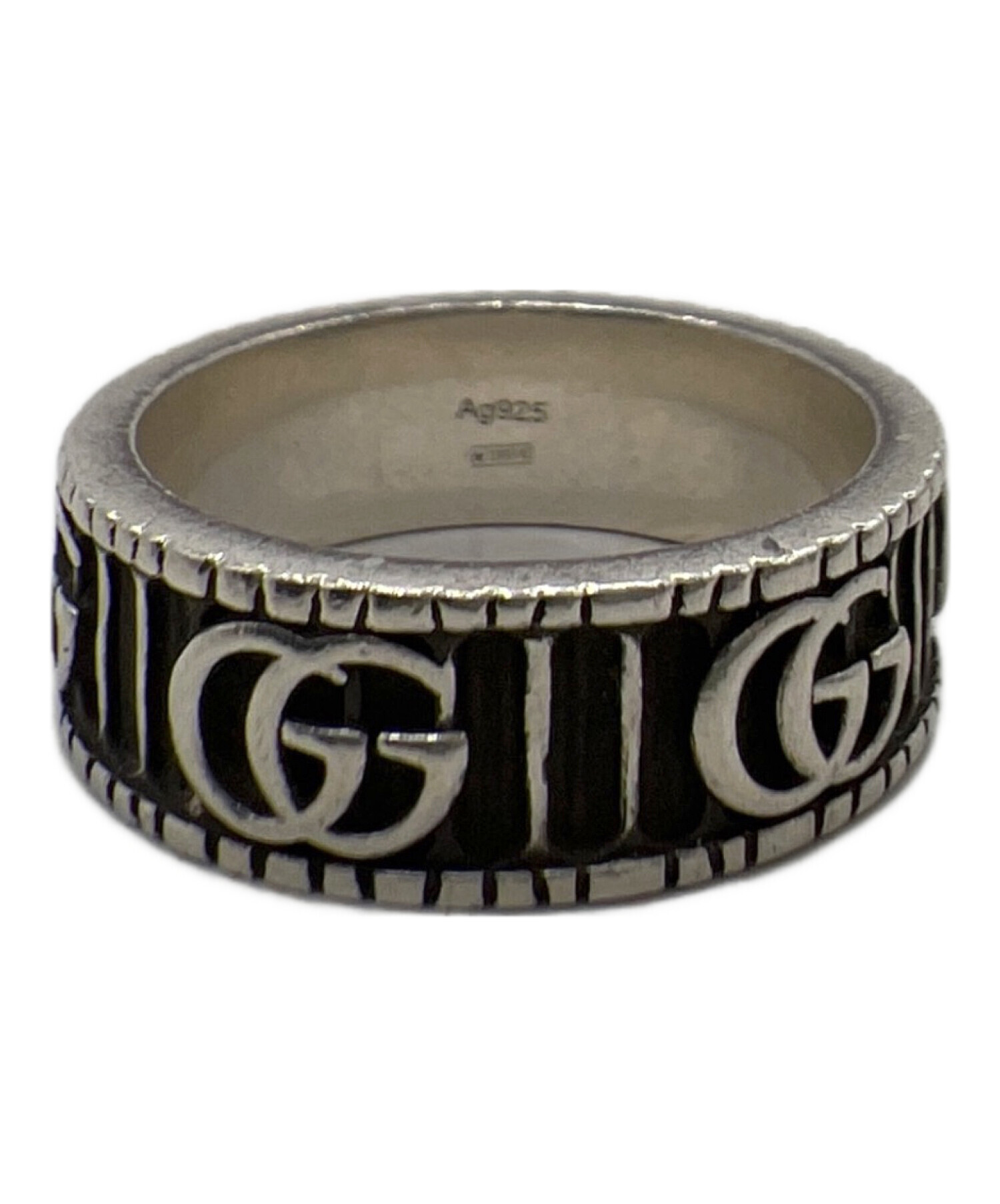中古・古着通販】GUCCI (グッチ) ダブルGワイドリング シルバー サイズ
