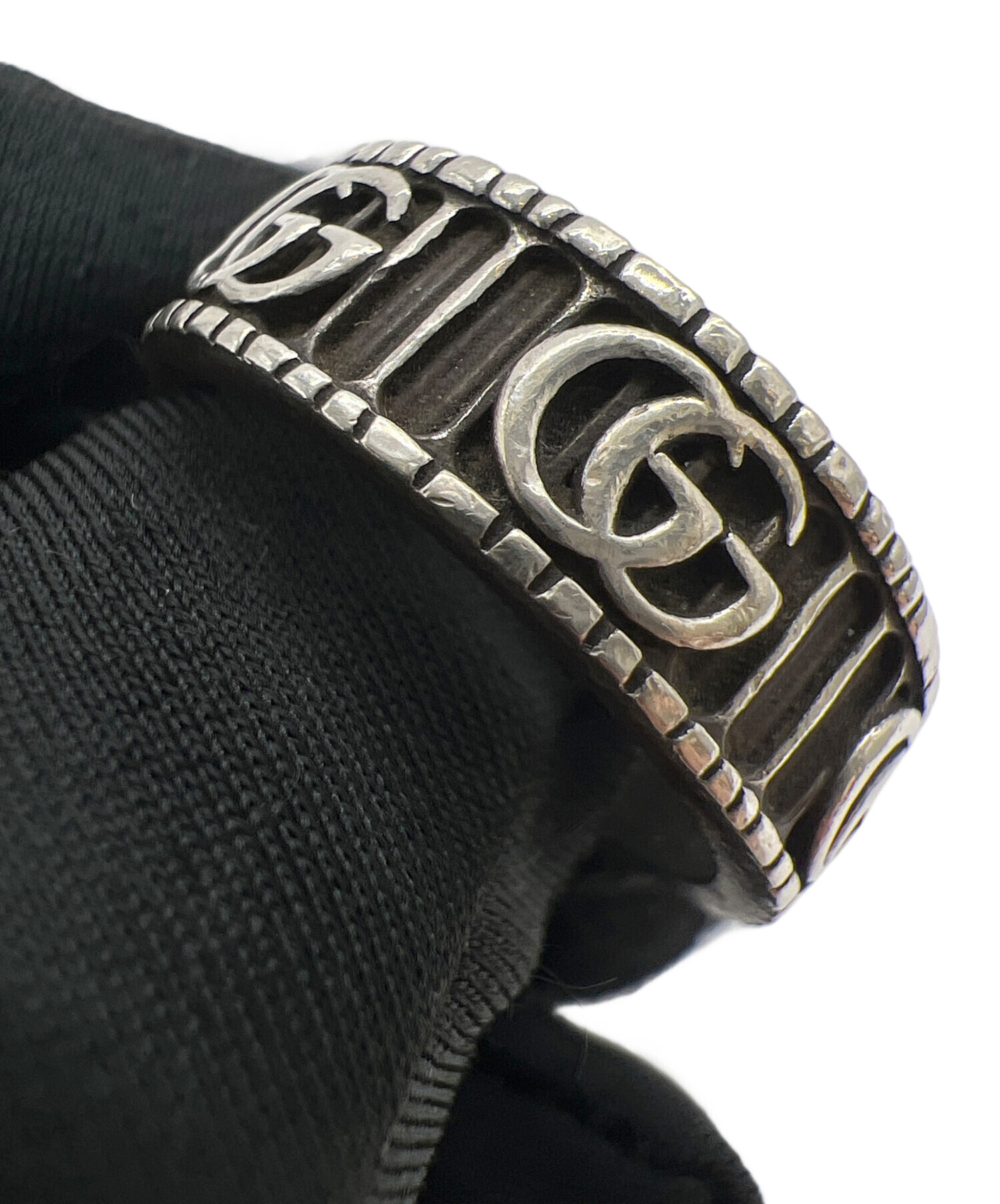 中古・古着通販】GUCCI (グッチ) ダブルGワイドリング シルバー サイズ