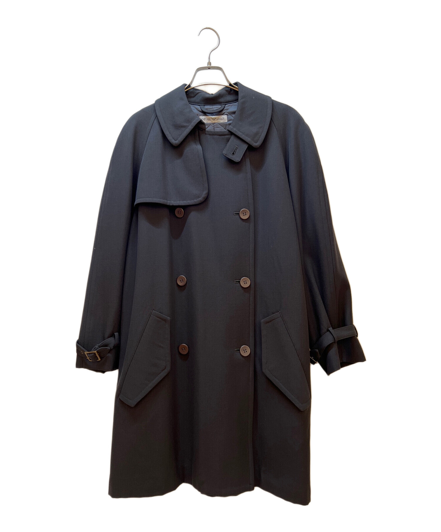 【専用】EMPORIO ARMANI ブラック トレンチコート 中古・古着通販】EMPORIO ARMANI (エンポリオ アルマーニ) トレンチ