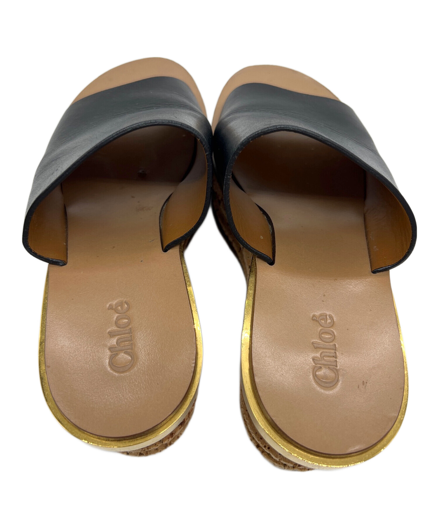 中古・古着通販】Chloe (クロエ) ウェッジソールサンダル ブラック 