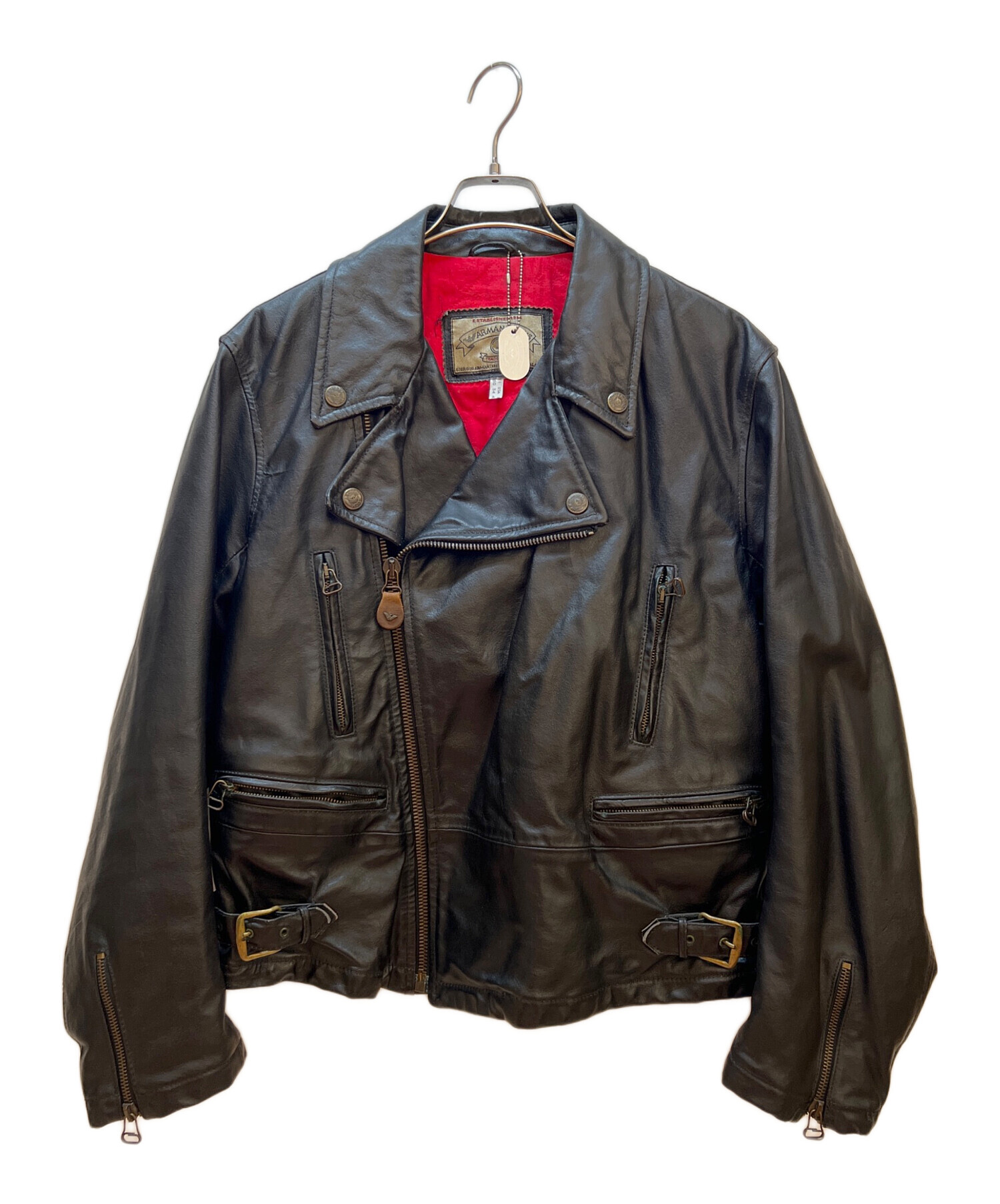 ち*ぃ様 ARMANI JEANS レザージャケット ライダース 中古・古着通販】ARMANI JEANS (アルマーニジーンズ) ライダース