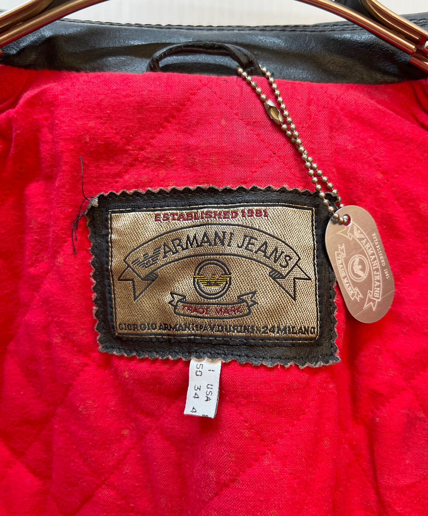 中古・古着通販】ARMANI JEANS (アルマーニジーンズ) ライダース