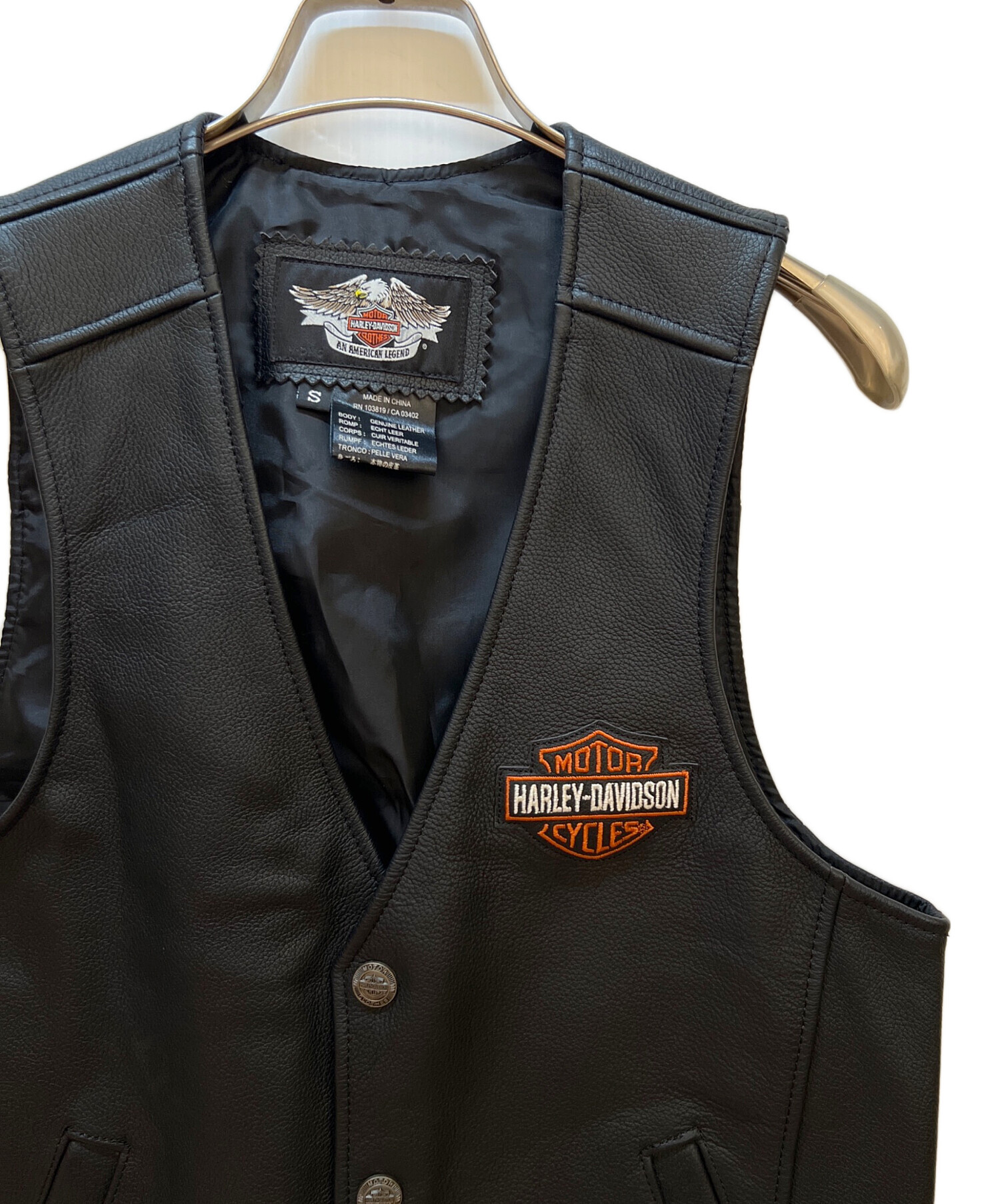 HARLEY DAVIDSON/ハーレーダビッドソン・レザーベスト！中古美品！！ 中古・古着通販】HARLEY-DAVIDSON (ハーレーダビッドソン) レザー