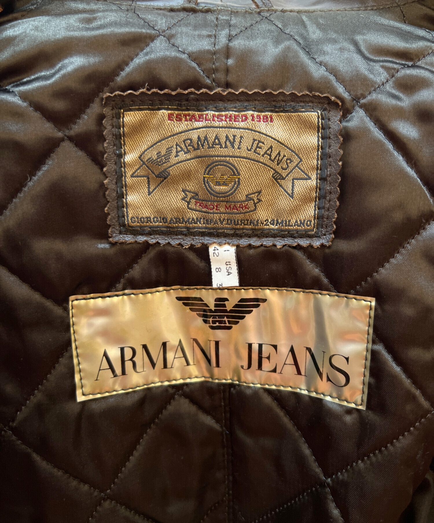 中古・古着通販】ARMANI JEANS (アルマーニジーンズ) レザージャケット