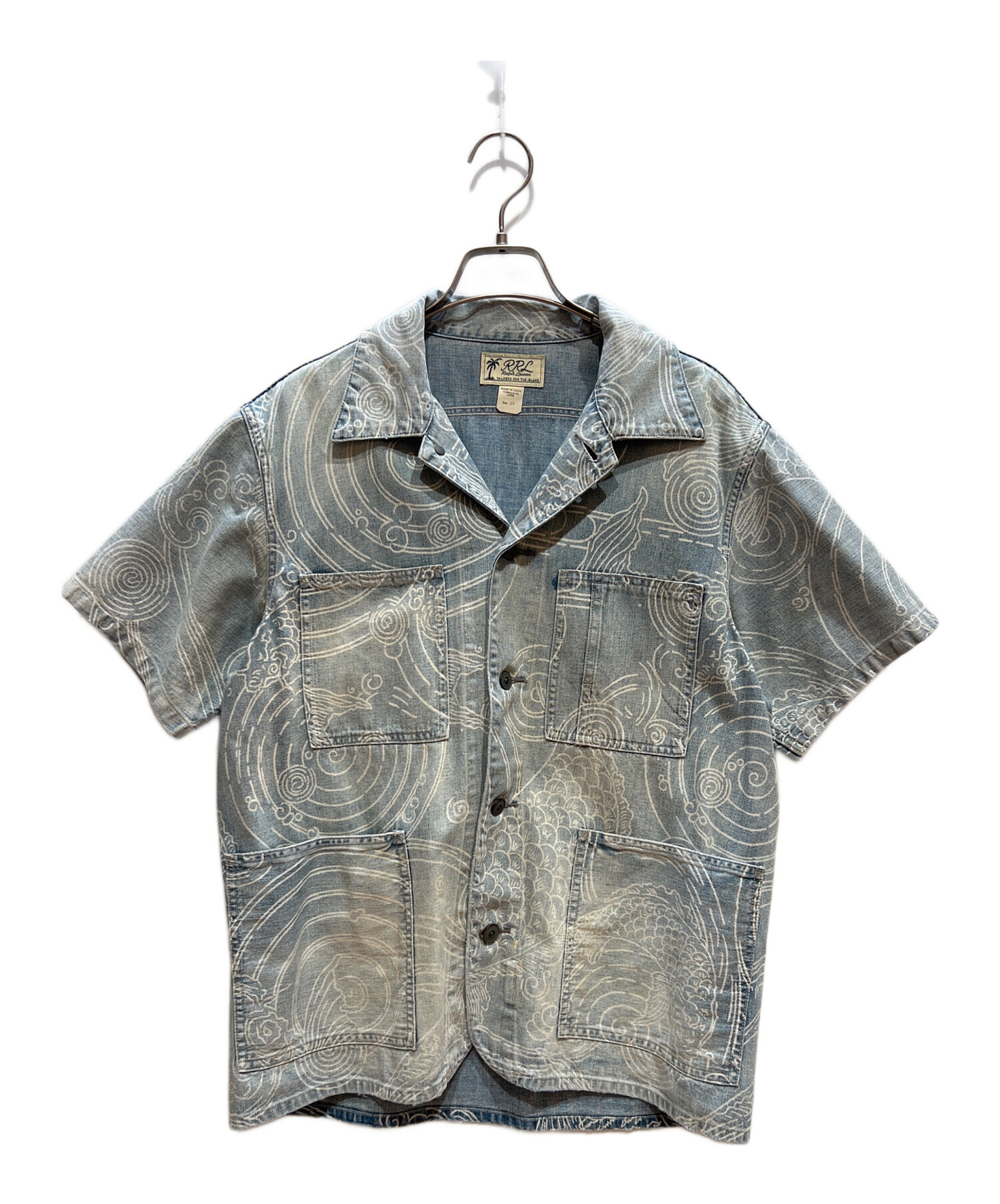 中古・古着通販】RRL (ダブルアールエル) 半袖シャツ ブルー サイズ:S