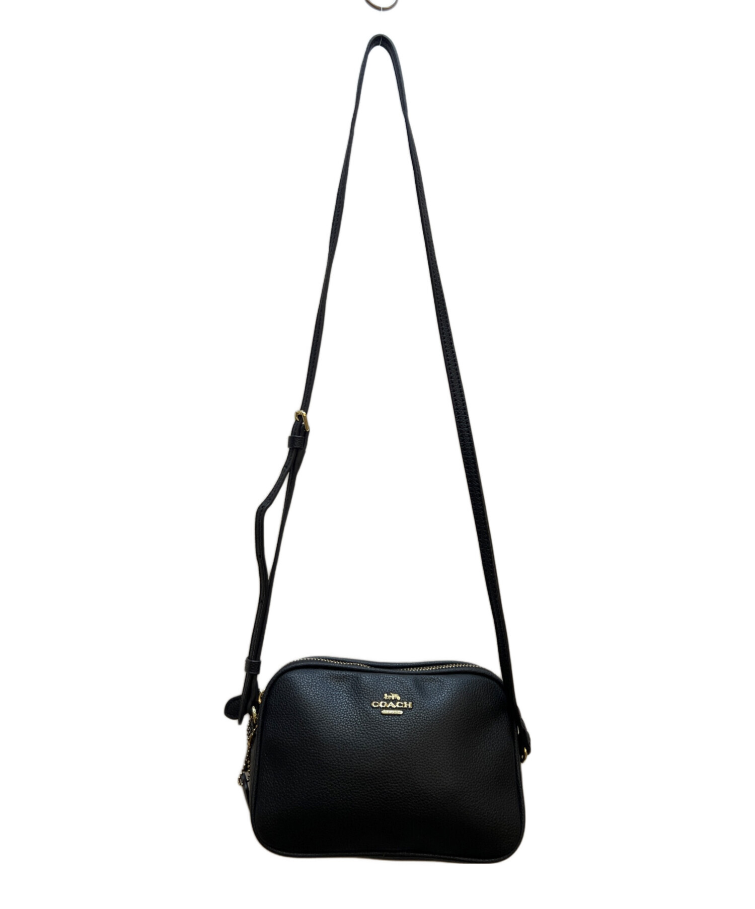 未使用☆COACHコーチ ショルダーバッグ ブラック キャンバス レザー 中古・古着通販】COACH (コーチ) ショルダーバッグ ブラック｜ブランド