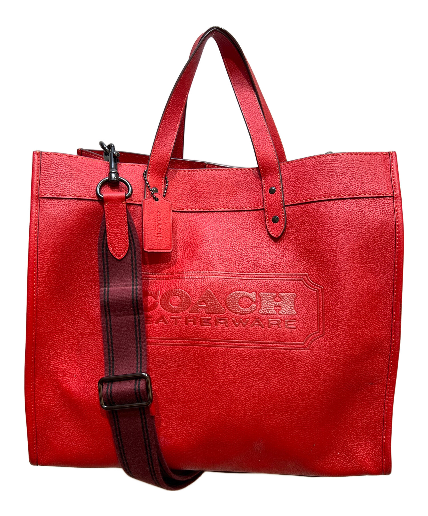 【新品未使用】COACH レザートートバッグ 中古・古着通販】COACH (コーチ) トートバッグ レッド｜ブランド・古着