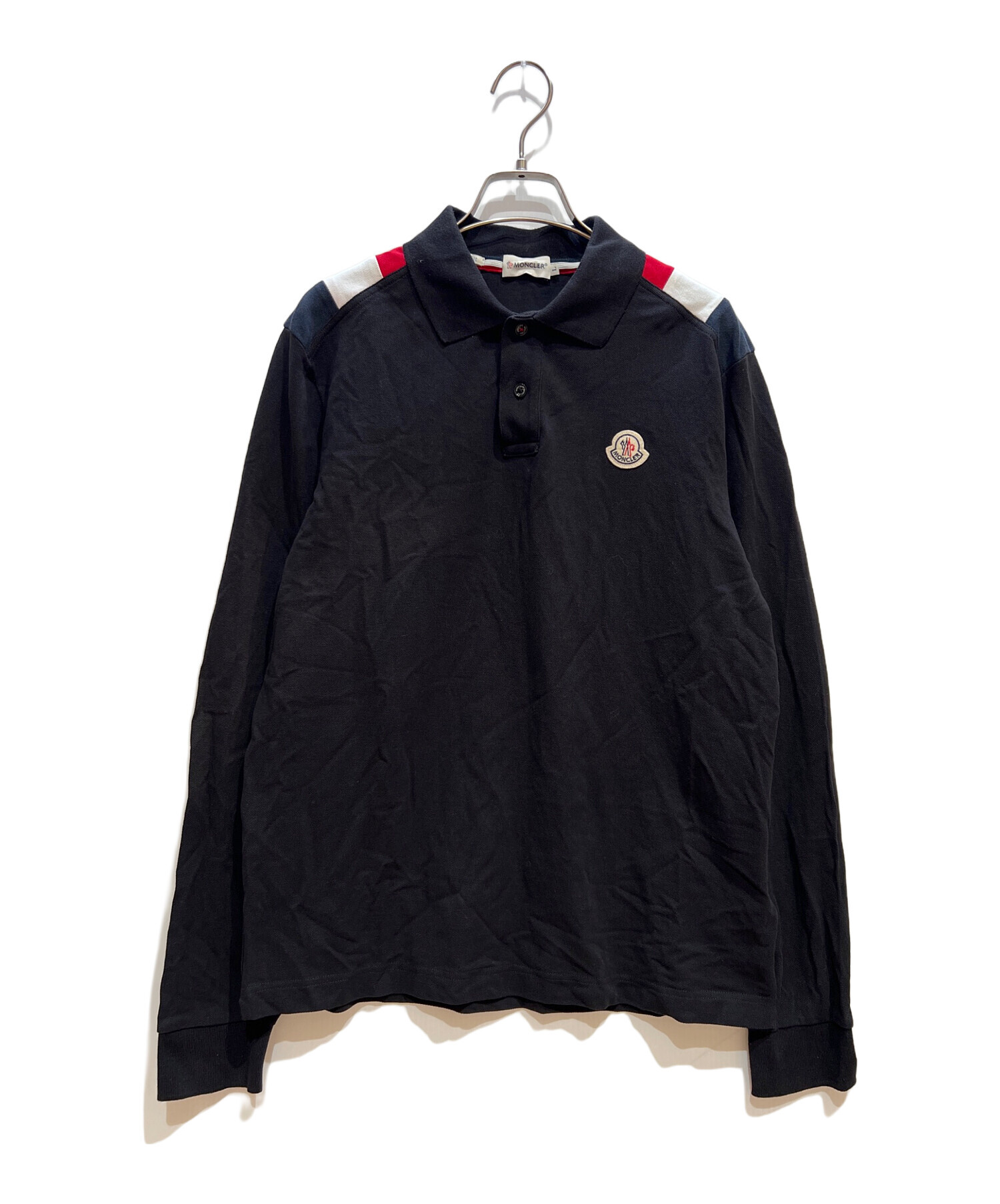 中古・古着通販】MONCLER (モンクレール) 長袖ポロシャツ ネイビー