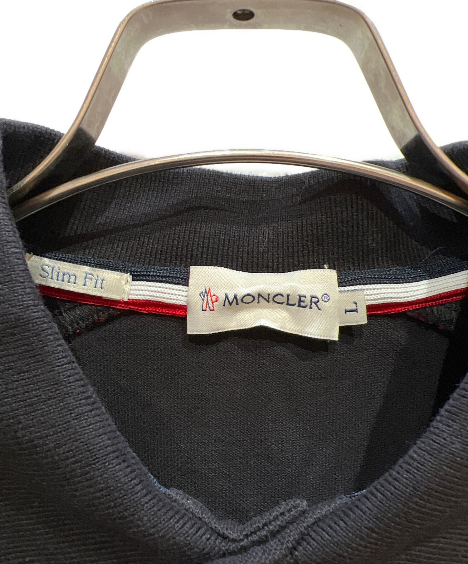 中古・古着通販】MONCLER (モンクレール) 長袖ポロシャツ ネイビー