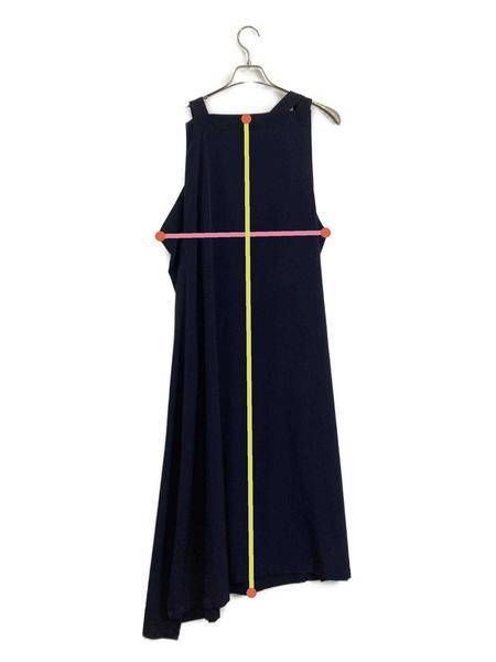 Y's BORN PRODUCT フロントショルダーストラップドレス 中古・古着通販】Y's (ワイズ) ショルダーストラップロングドレス