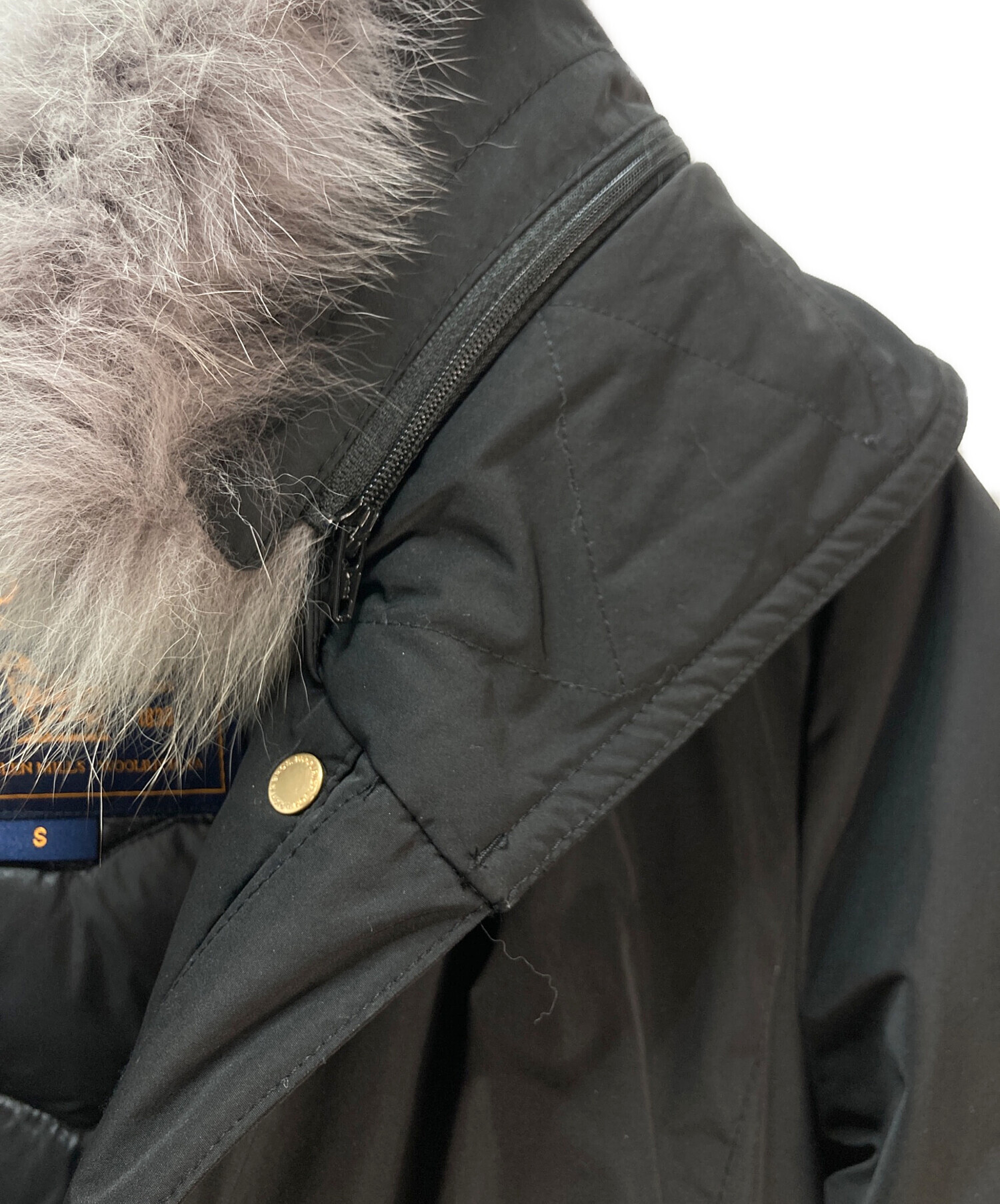 美品 WOOLRICH ウールリッチ ダウンコート コヨーテファー Sサイズ 中古・古着通販】WOOLRICH (ウールリッチ) BOWBRIDGE COAT フォックス