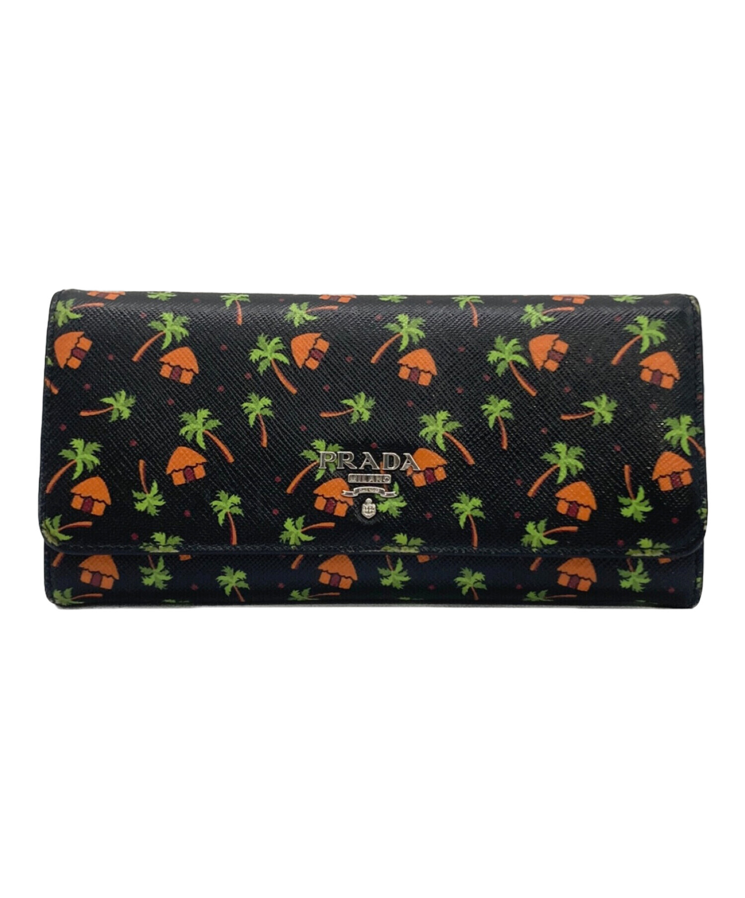 中古・古着通販】PRADA (プラダ) PRADA パスケース付き長財布 ブラック 