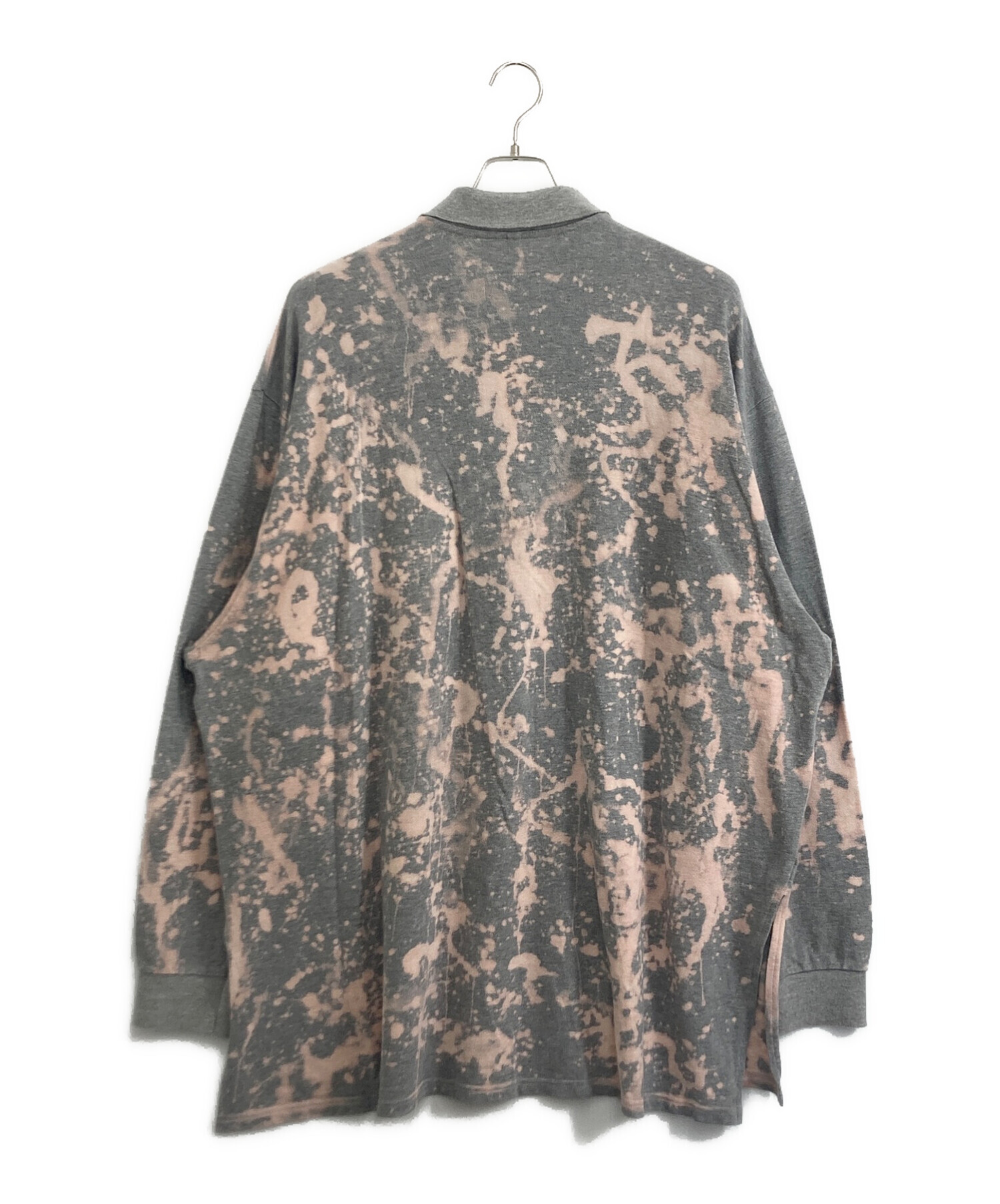 doublet ダブレット カジュアルシャツ メンズ 【古着】【中古】 中古・古着通販】doublet (ダブレット) BLEACHED POLO SHIRT グレー