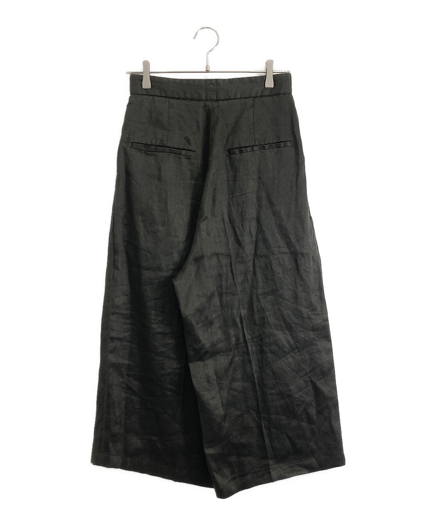 ATONエイトン LINEN OXFORD TUCKED WIDE PANTS Aton リネンスラックス