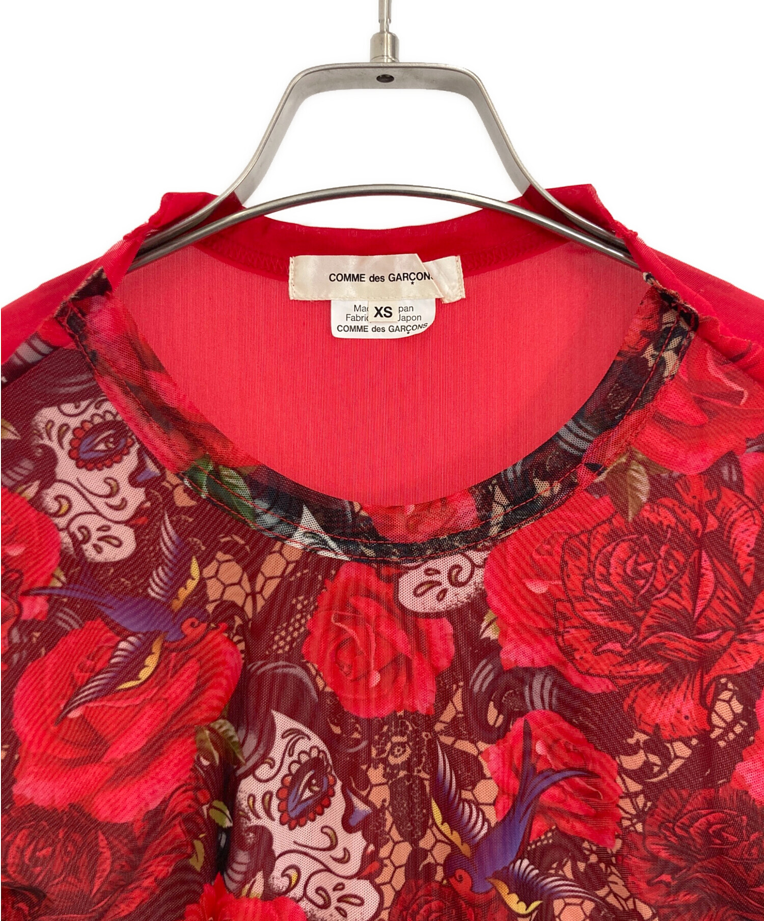 COMME des GARCONS GIRL Tシャツ・カットソー S 赤 【古着】【中古】【送料無料】 コムデギャルソンガール 半袖Tシャツ イチゴ ロゴプリントカットソー