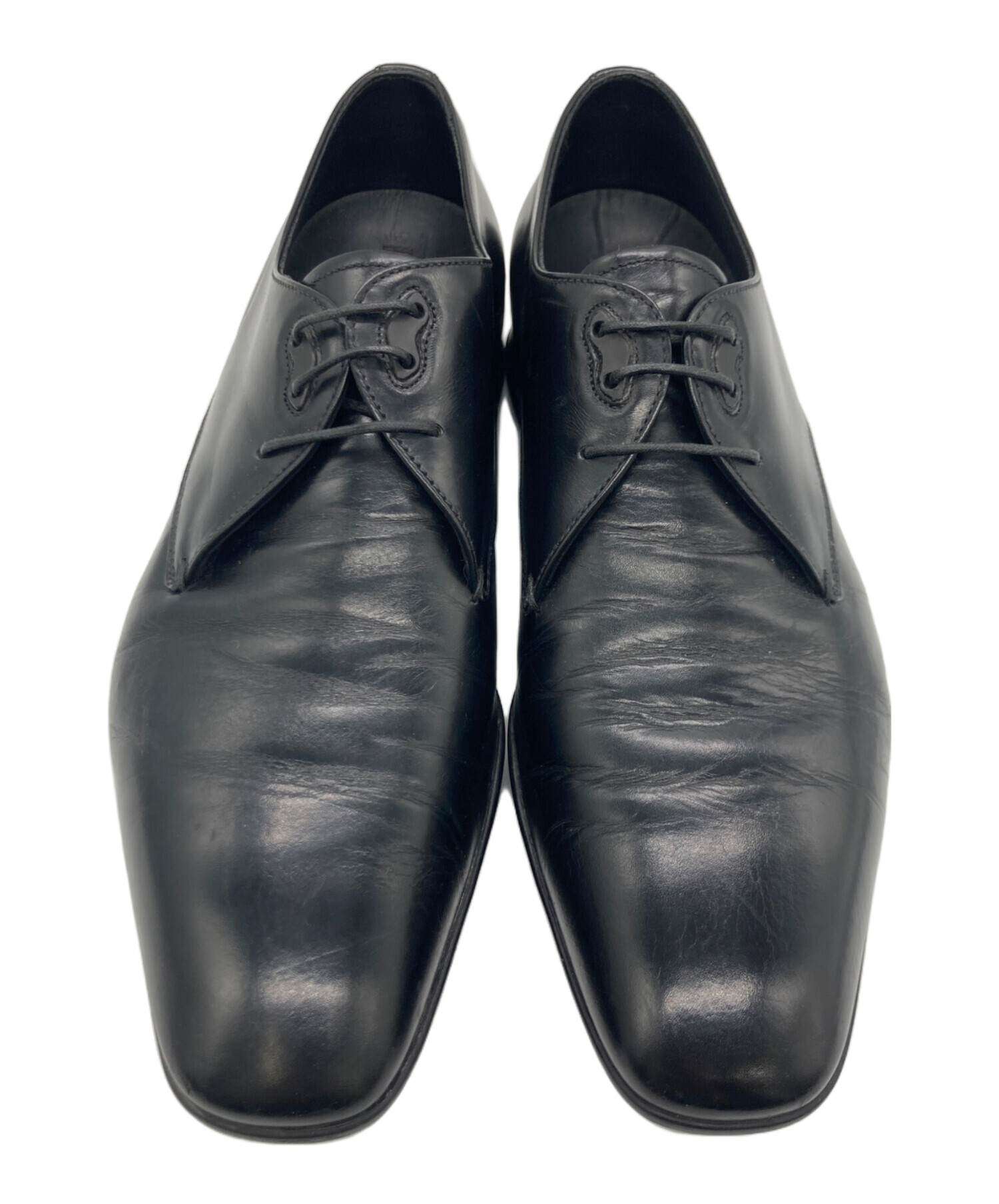 中古・古着通販】PRADA (プラダ) スクエアトゥ レザーシューズ