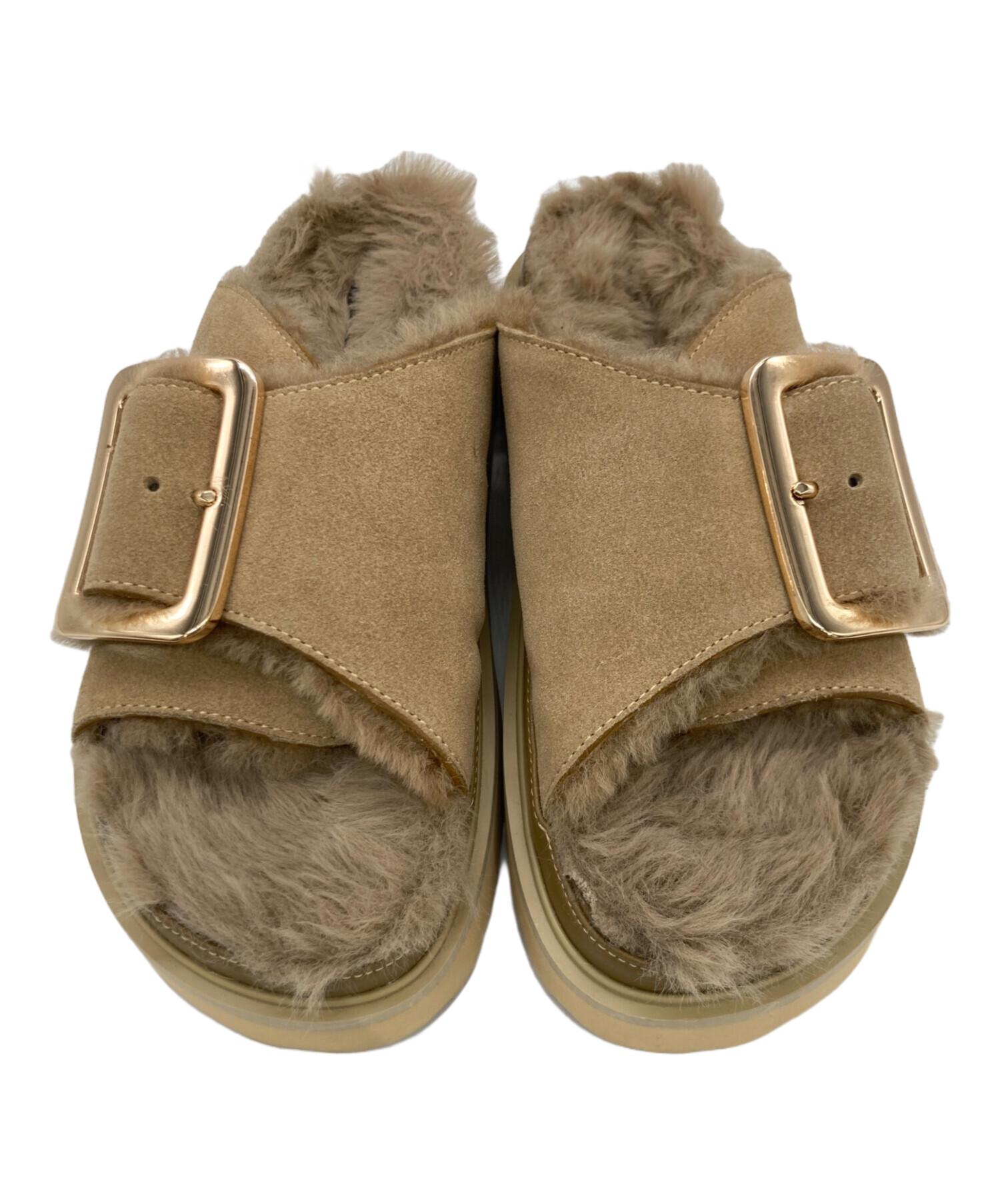 中古・古着通販】MOHI (モヒ) MOHI ファーサンダル ベージュ