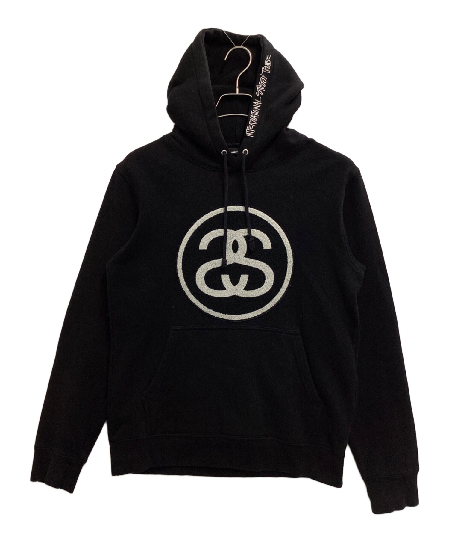 STUSSY ステューシー ブラック 肉厚 デカロゴ パーカー 【公式通販】