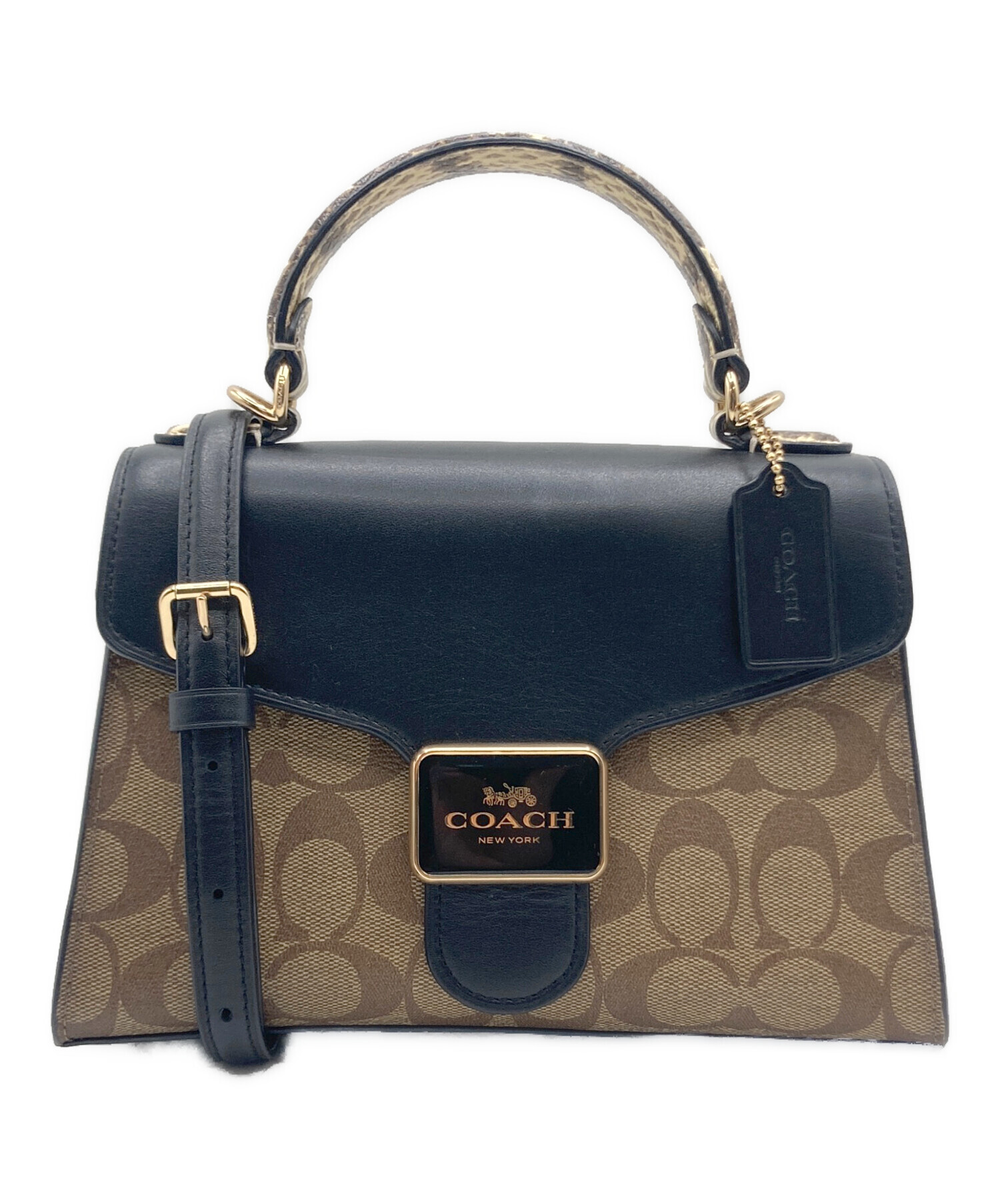 中古・古着通販】COACH (コーチ) ショルダーバッグ ブラウン×ブラック