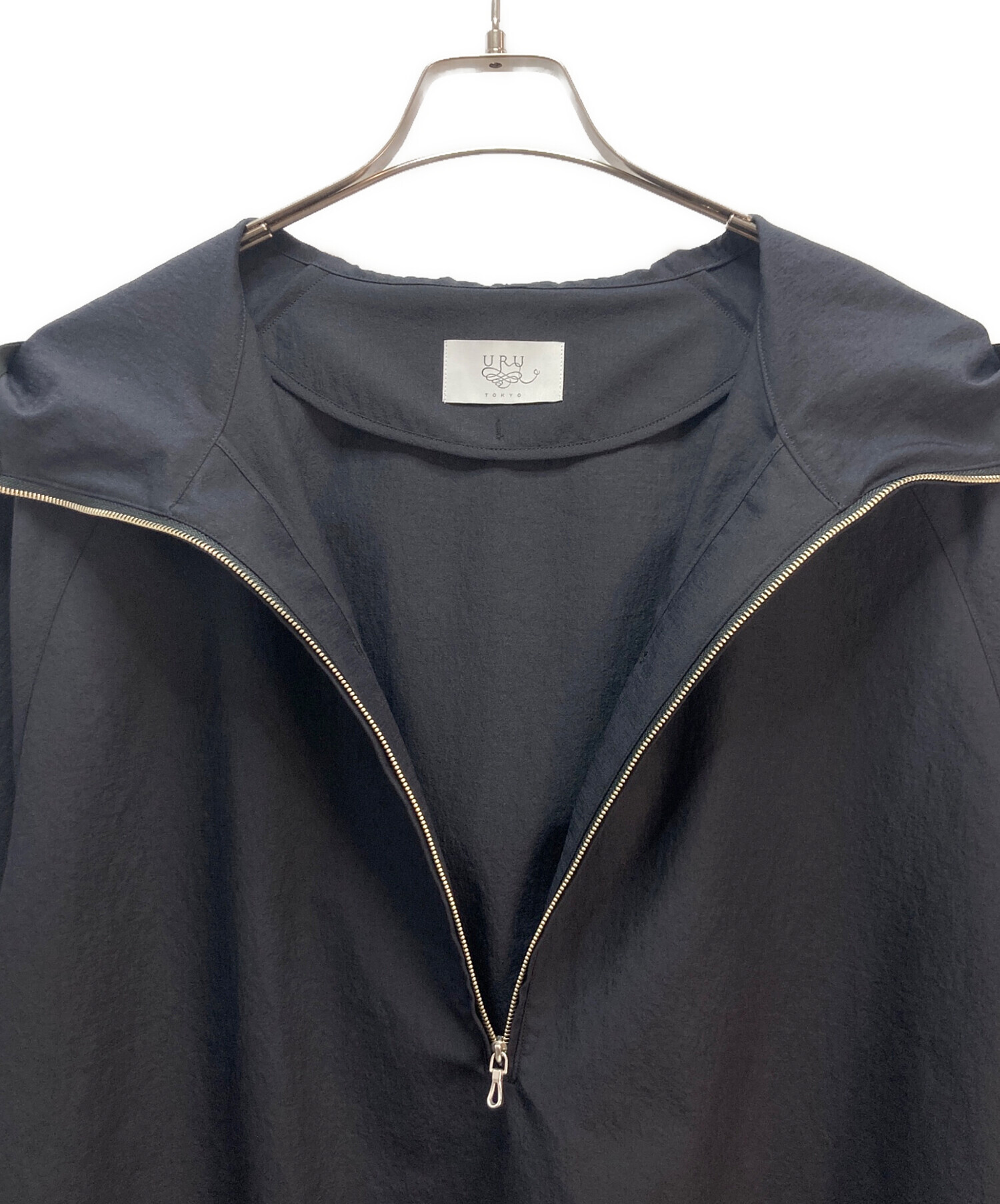 中古・古着通販】URU (ウル) HALF ZIP S/S PARKA ブラック サイズ:2