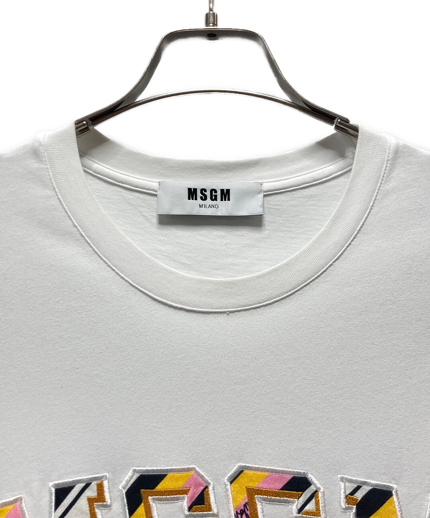 MSGM エムエスジーエム Tシャツ・カットソー XS 白 【古着】【中古】【送料無料】 MSGM（エムエスジーエム）Tシャツ・カットソー 白 サイズ:L メンズ