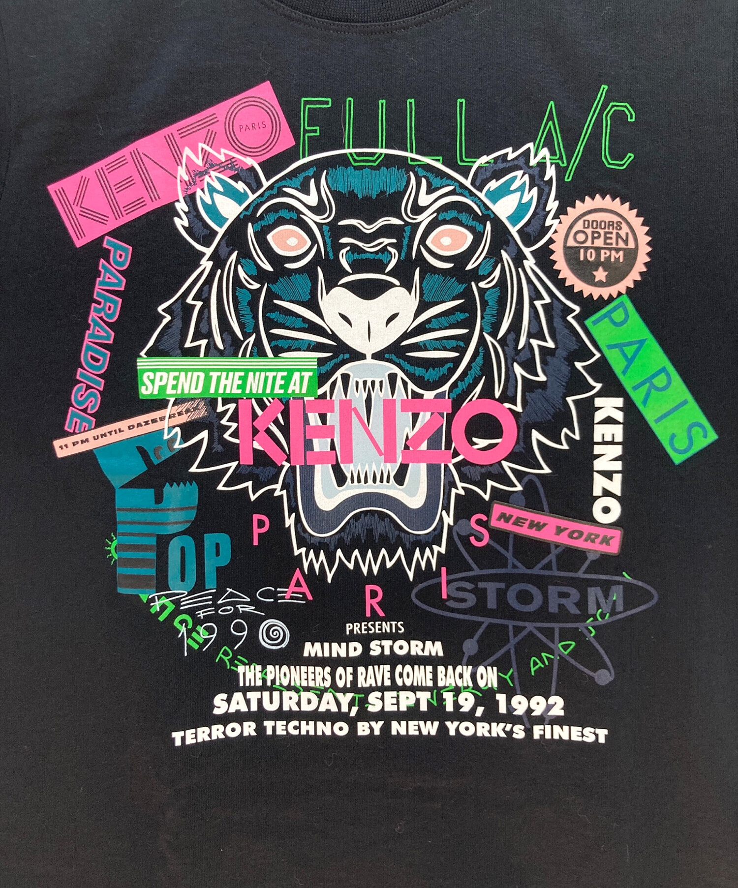 KENZO ケンゾー Tシャツ・カットソー レディース 【古着】【中古】 中古・古着通販】KENZO (ケンゾー) KENZO Tシャツ ブラック×グリーン