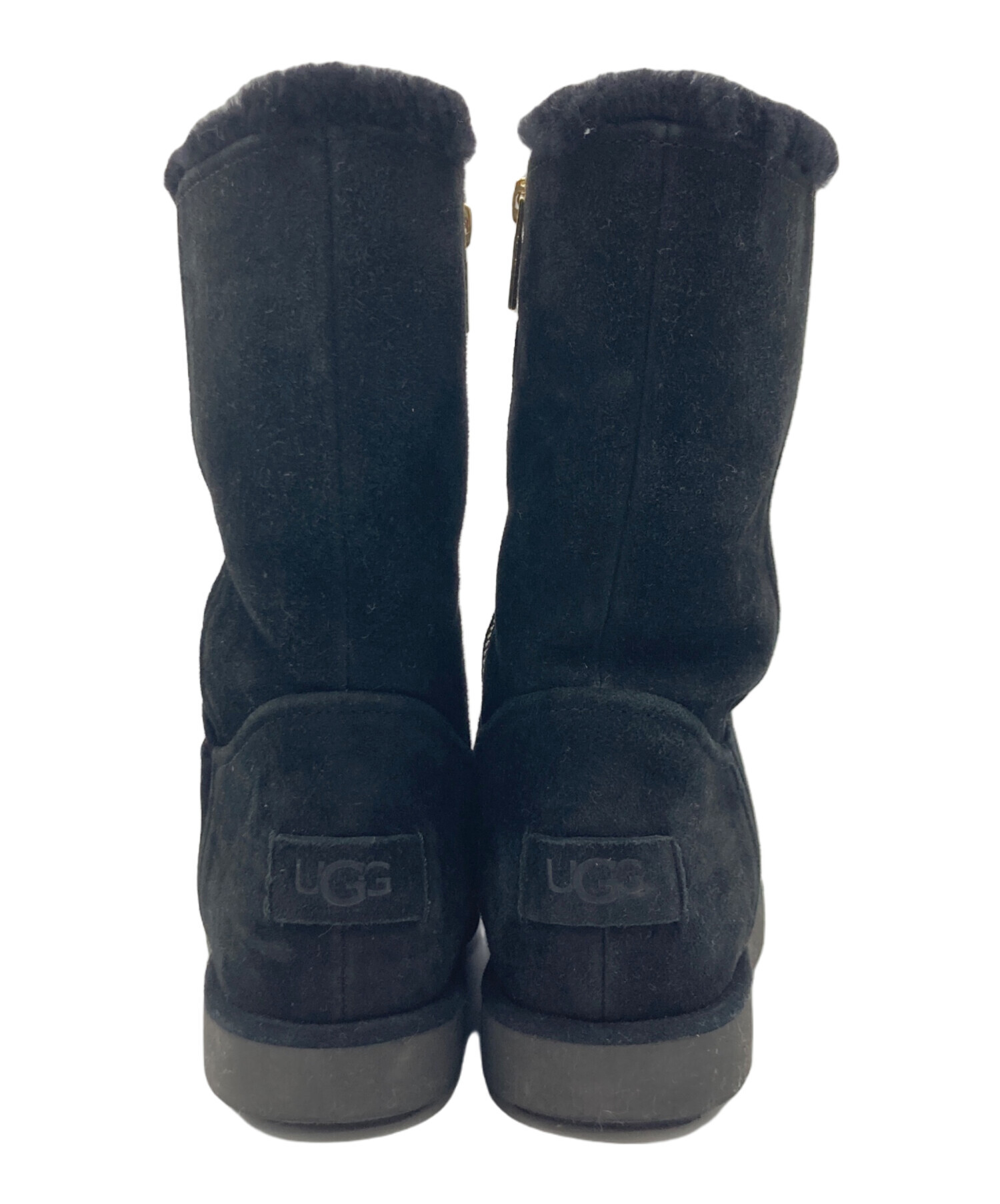 ugg アグ　サイドジップブーツ　スエード　レザー　厚底　メンズ　黒　ブラック 中古・古着通販】UGG (アグ) UGG サイドジップブーツ ブラック