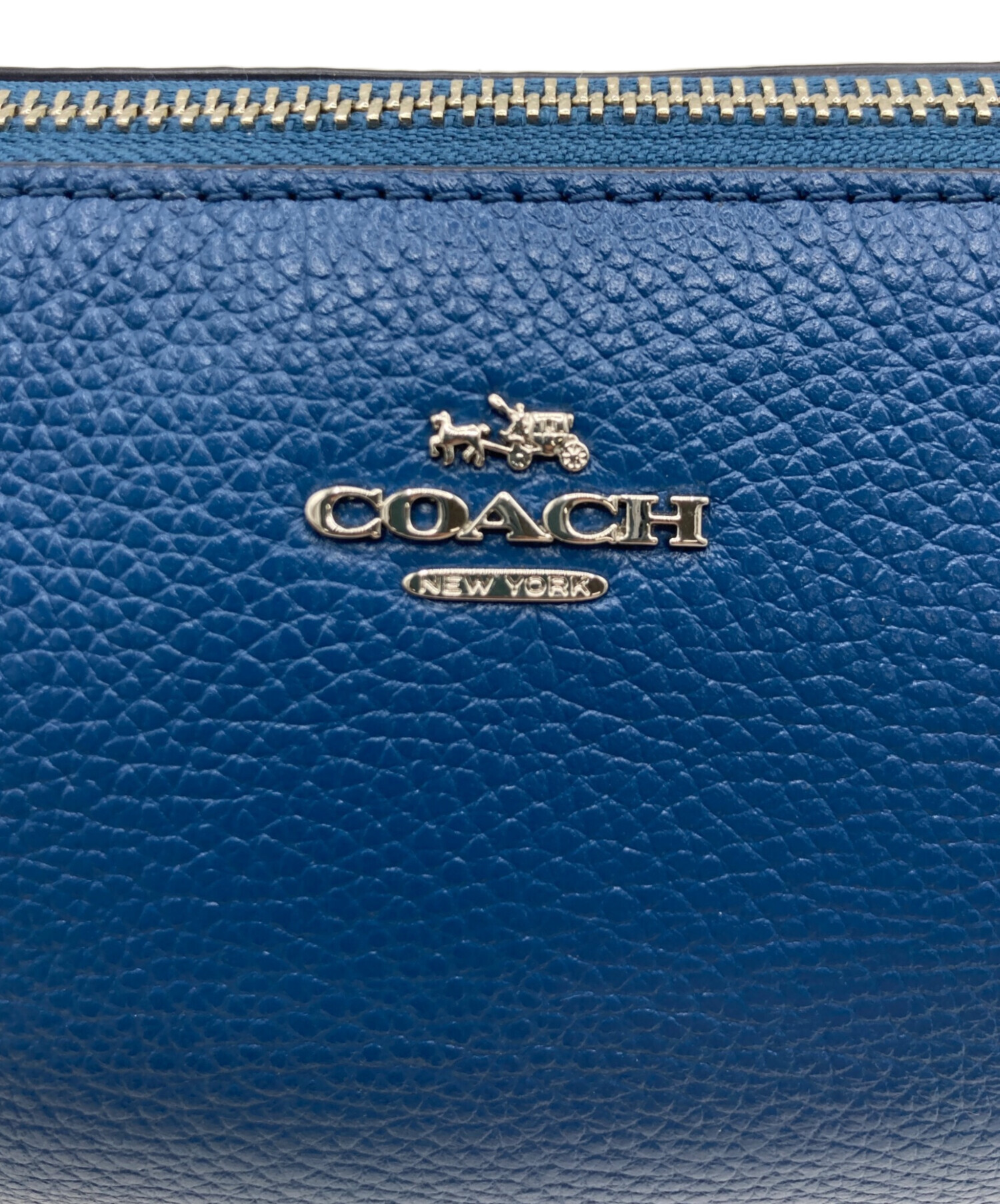 中古・古着通販】COACH (コーチ) COACH レザーハンドポーチ ブルー 