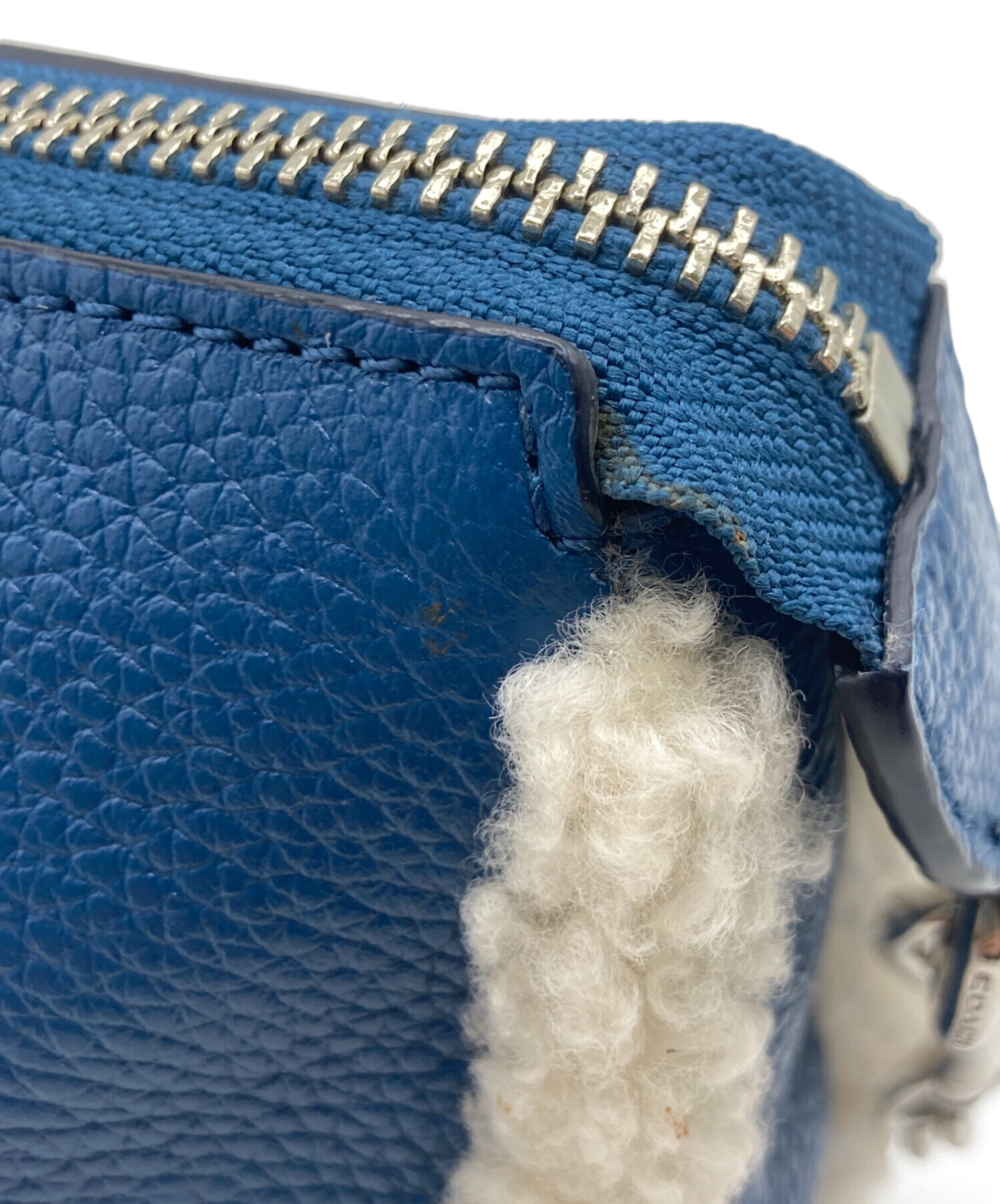 中古・古着通販】COACH (コーチ) COACH レザーハンドポーチ ブルー 