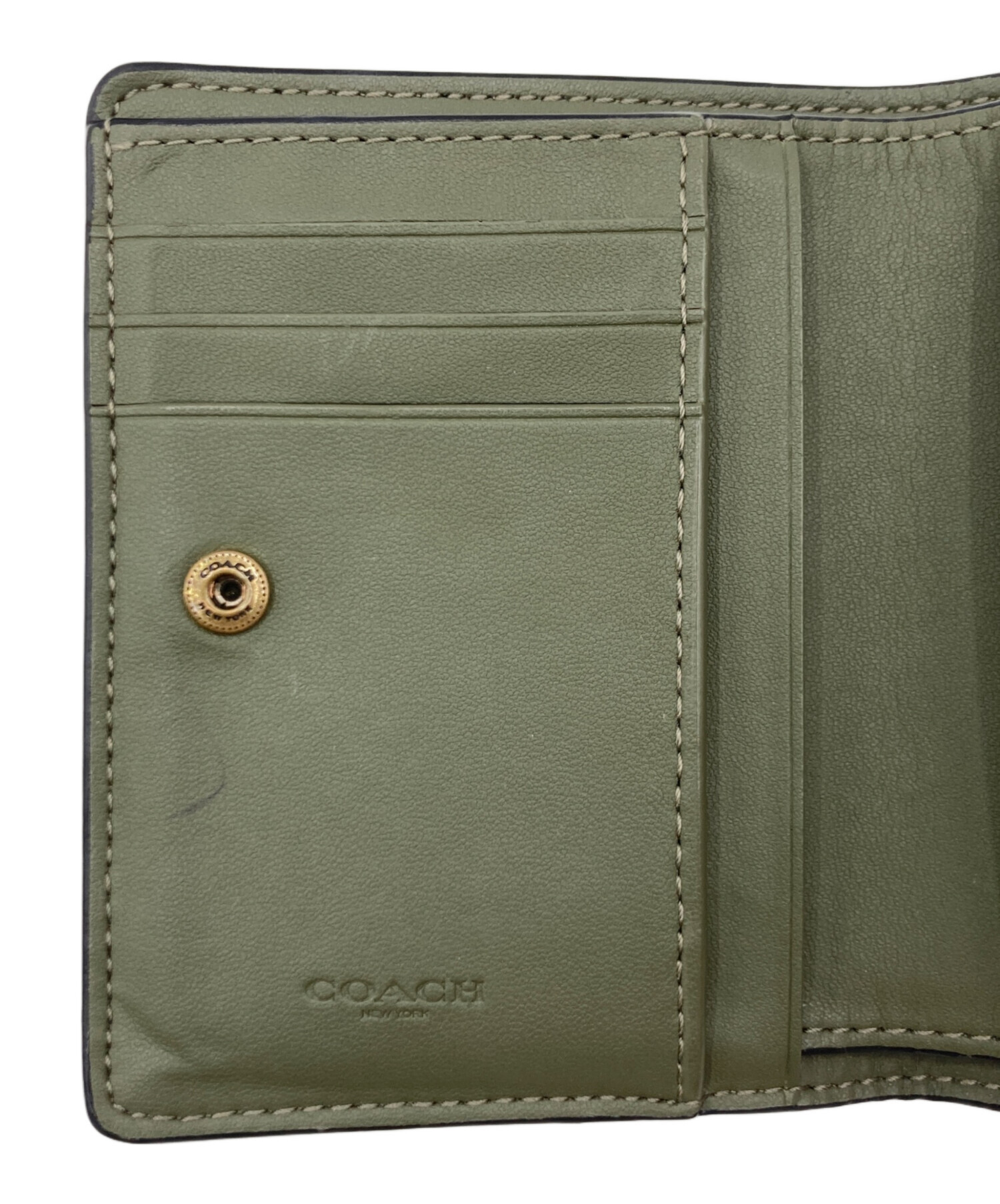 【残りわずか】COACH コーチ 財布 トレンドカラー オリーブ グリーン 中古・古着通販】COACH (コーチ) COACH 2つ折り財布 オリーブ