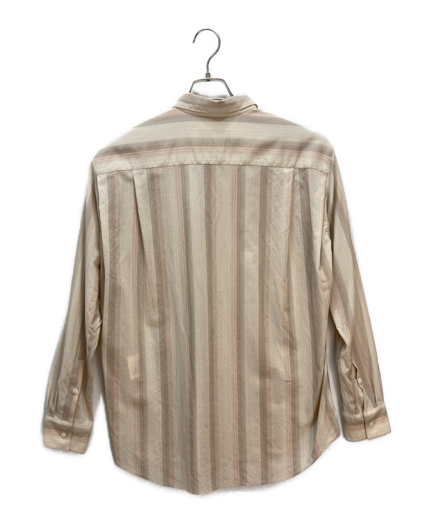 OVERCOAT オーバーコート カジュアルシャツ S ベージュ 【古着】【中古】【送料無料】 中古・古着通販】OVERCOAT (オーバーコート) ストライプシャツ