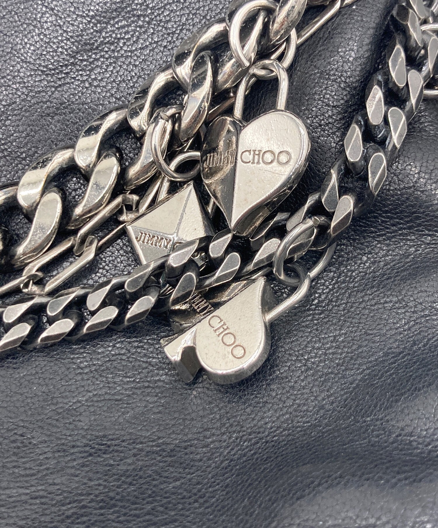 美　JIMMY CHOO　バイカー　ショルダーバッグ 中古・古着通販】JIMMY CHOO (ジミーチュウ) バイカーチェーン
