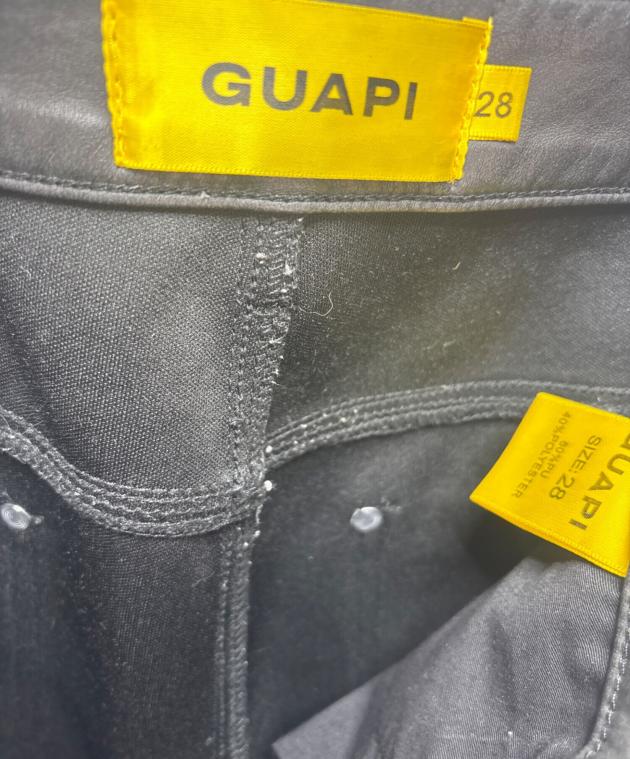 中古・古着通販】GUAPI (グアピ) レザーフレアパンツ ブラック サイズ