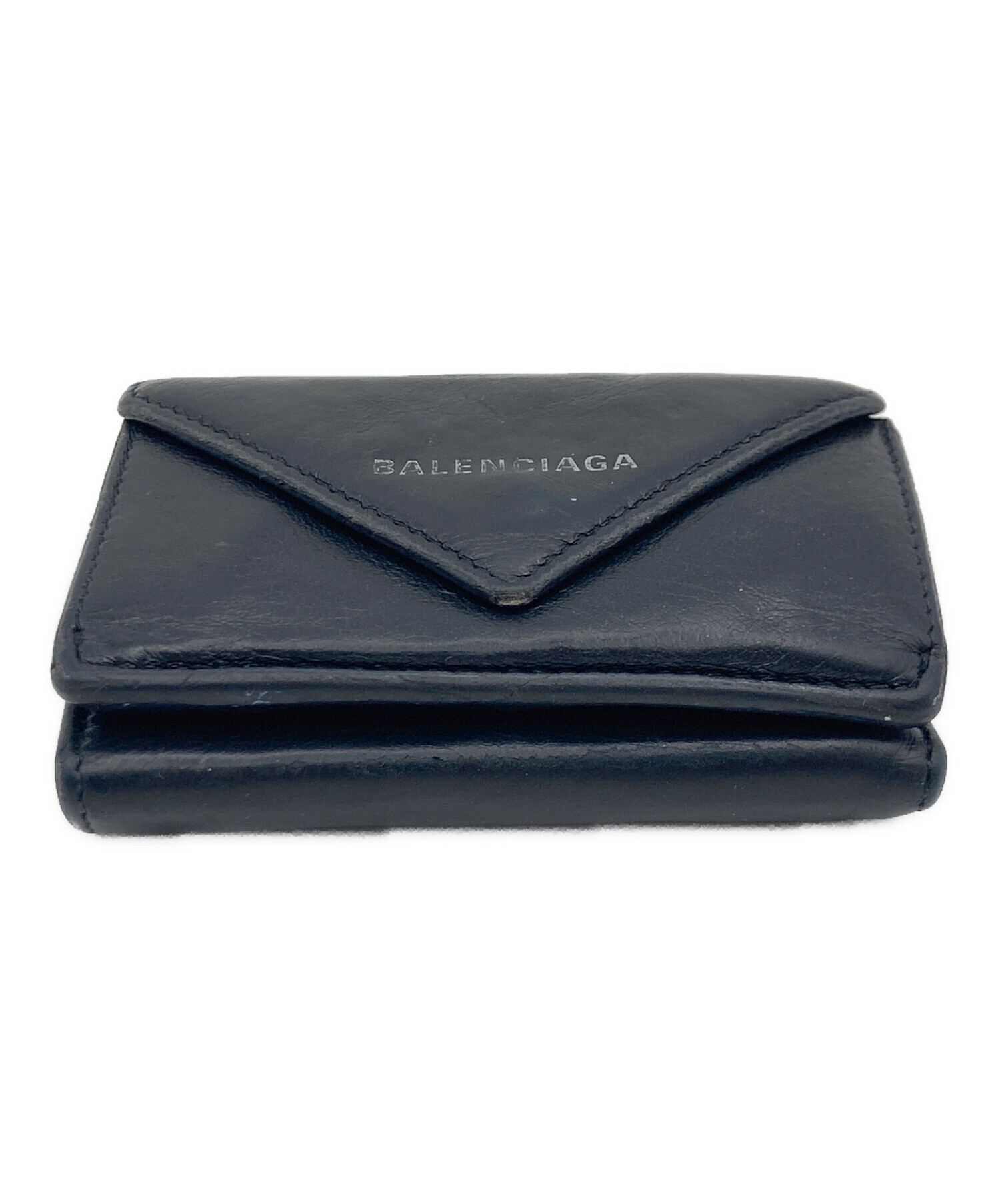 BALENCIAGA ペーパーミニウォレット ネイビー 中古・古着通販】BALENCIAGA (バレンシアガ) BALENCIAGA ペーパーミニ