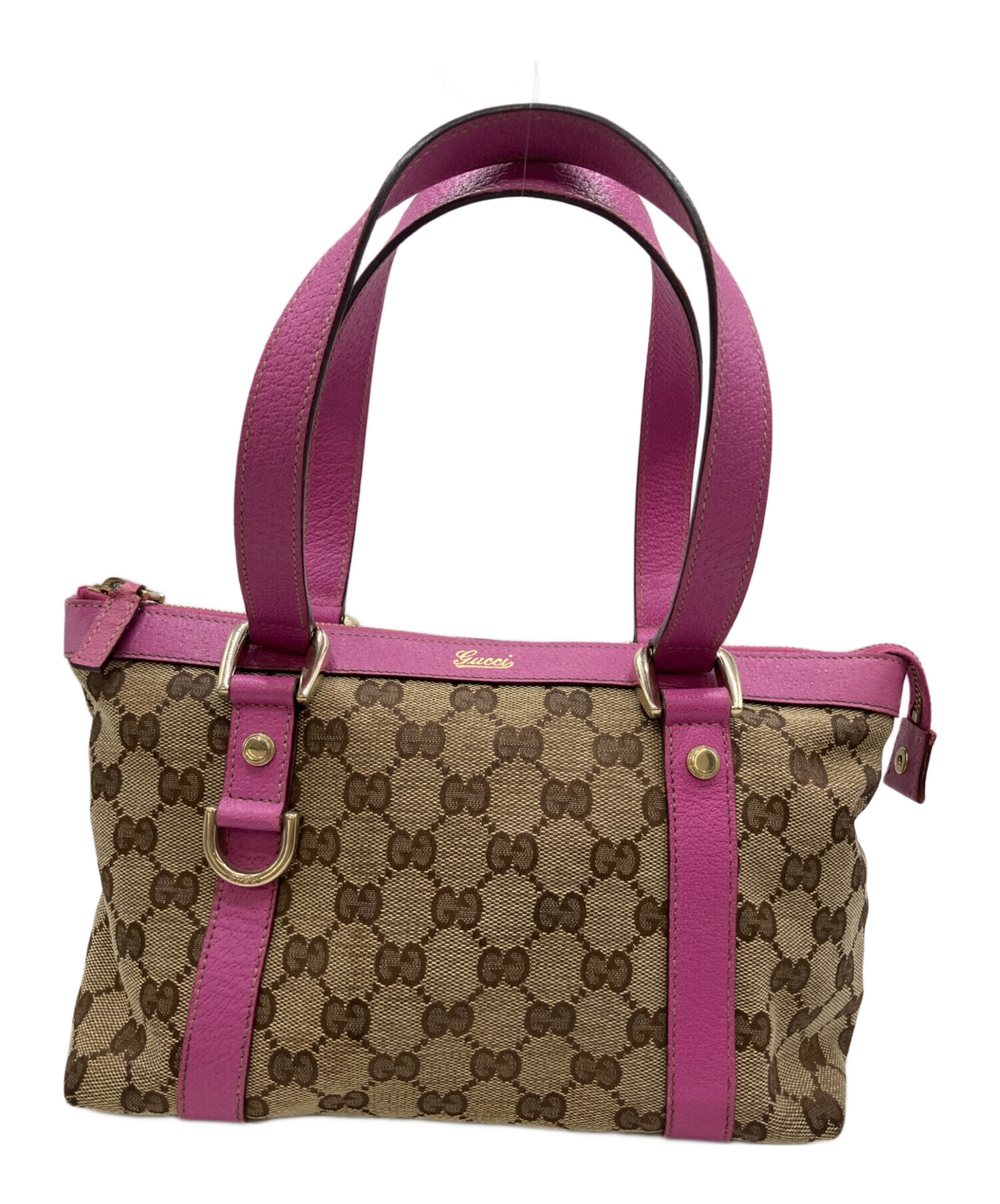 中古・古着通販】GUCCI (グッチ) アビー ハンドバッグ ブラウン×ピンク