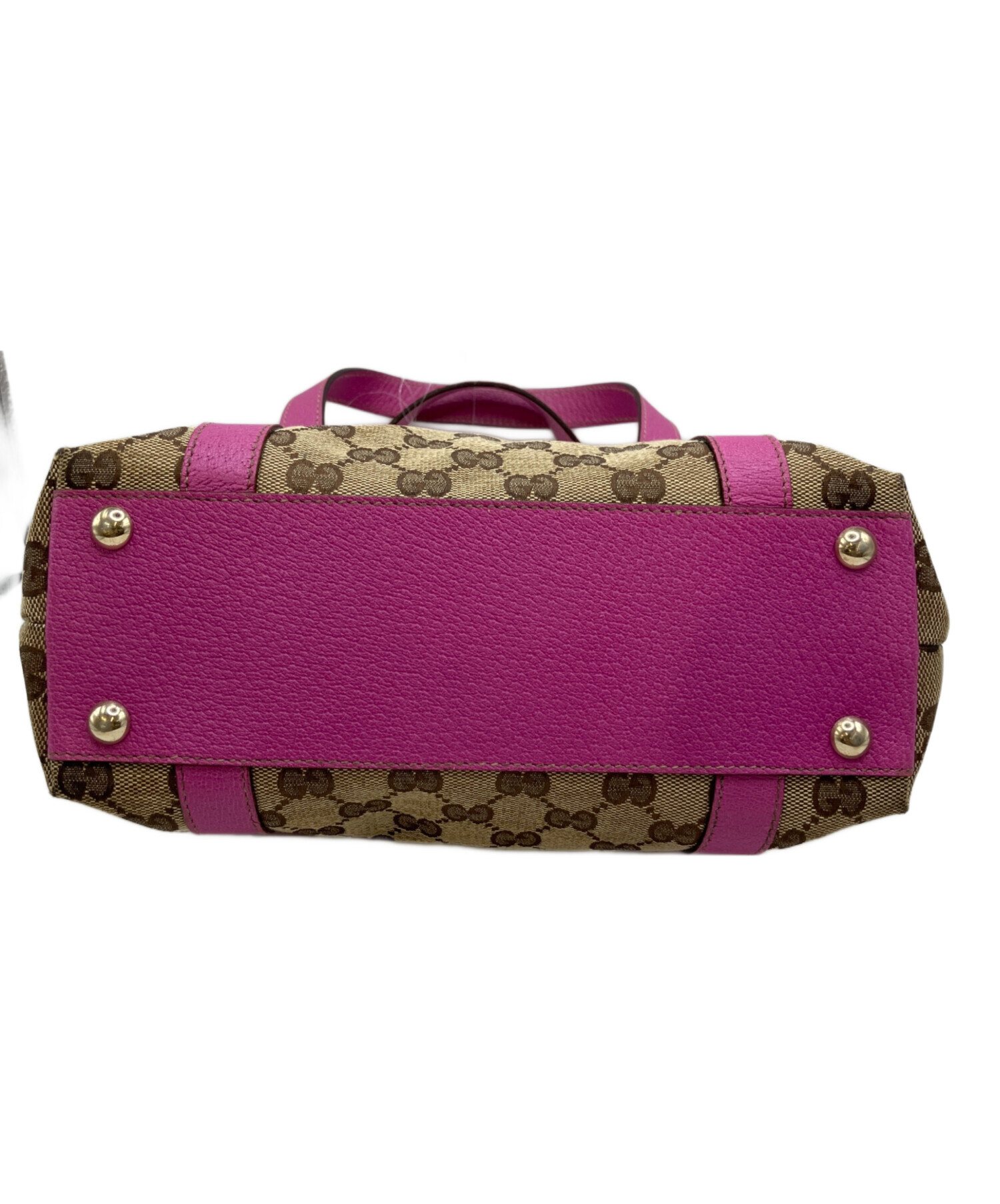中古・古着通販】GUCCI (グッチ) アビー ハンドバッグ ブラウン×ピンク