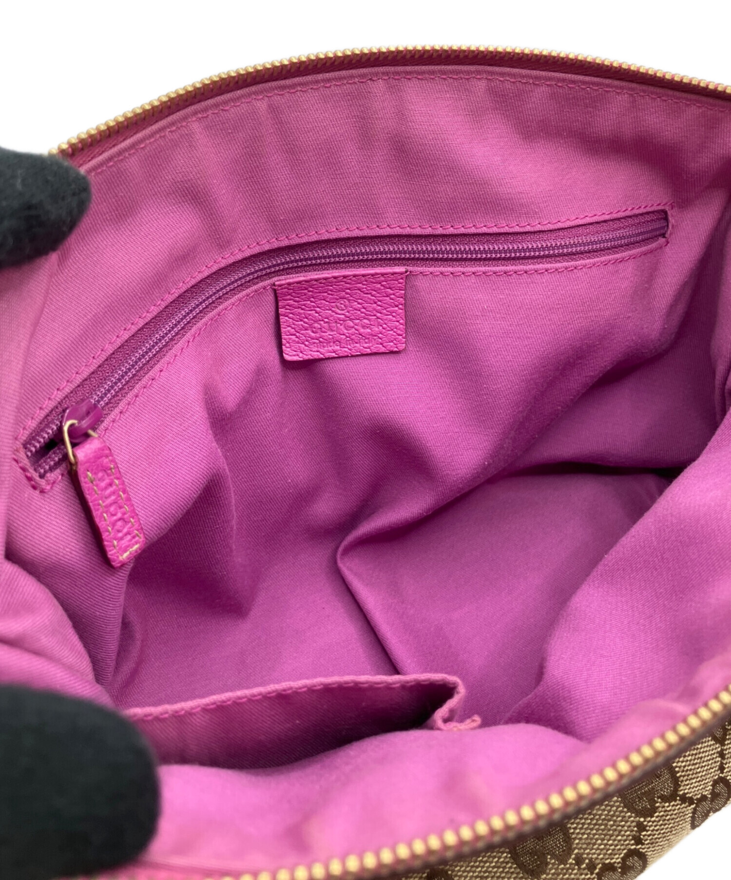 中古・古着通販】GUCCI (グッチ) アビー ハンドバッグ ブラウン×ピンク