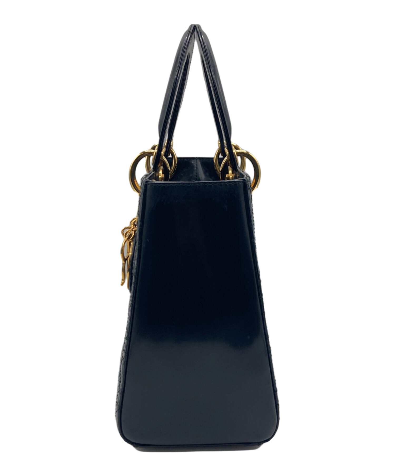 Christian Dior ハンドバッグ ネイビー 中古・古着通販】Christian Dior (クリスチャン ディオール) Lady Dior