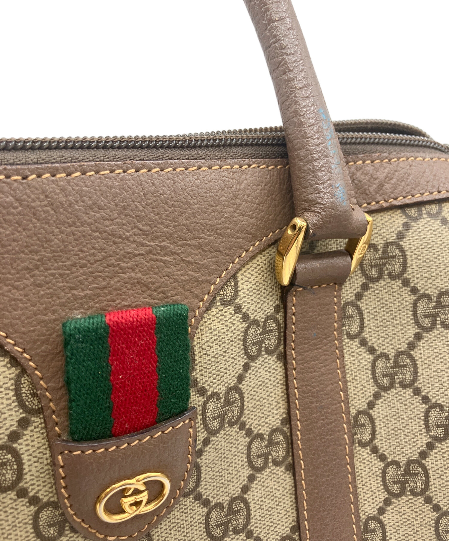 中古・古着通販】GUCCI (グッチ) ミニボストンバッグ カーキ｜ブランド