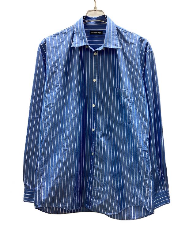 BALENCIAGA バレンシアガ カジュアルシャツ S 青 【古着】【中古】【送料無料】 BALENCIAGA（バレンシアガ） | シャツの古着・中古通販 | 【公式