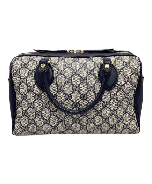 中古・古着通販】GUCCI (グッチ) ボストンバッグ グレー×ネイビー