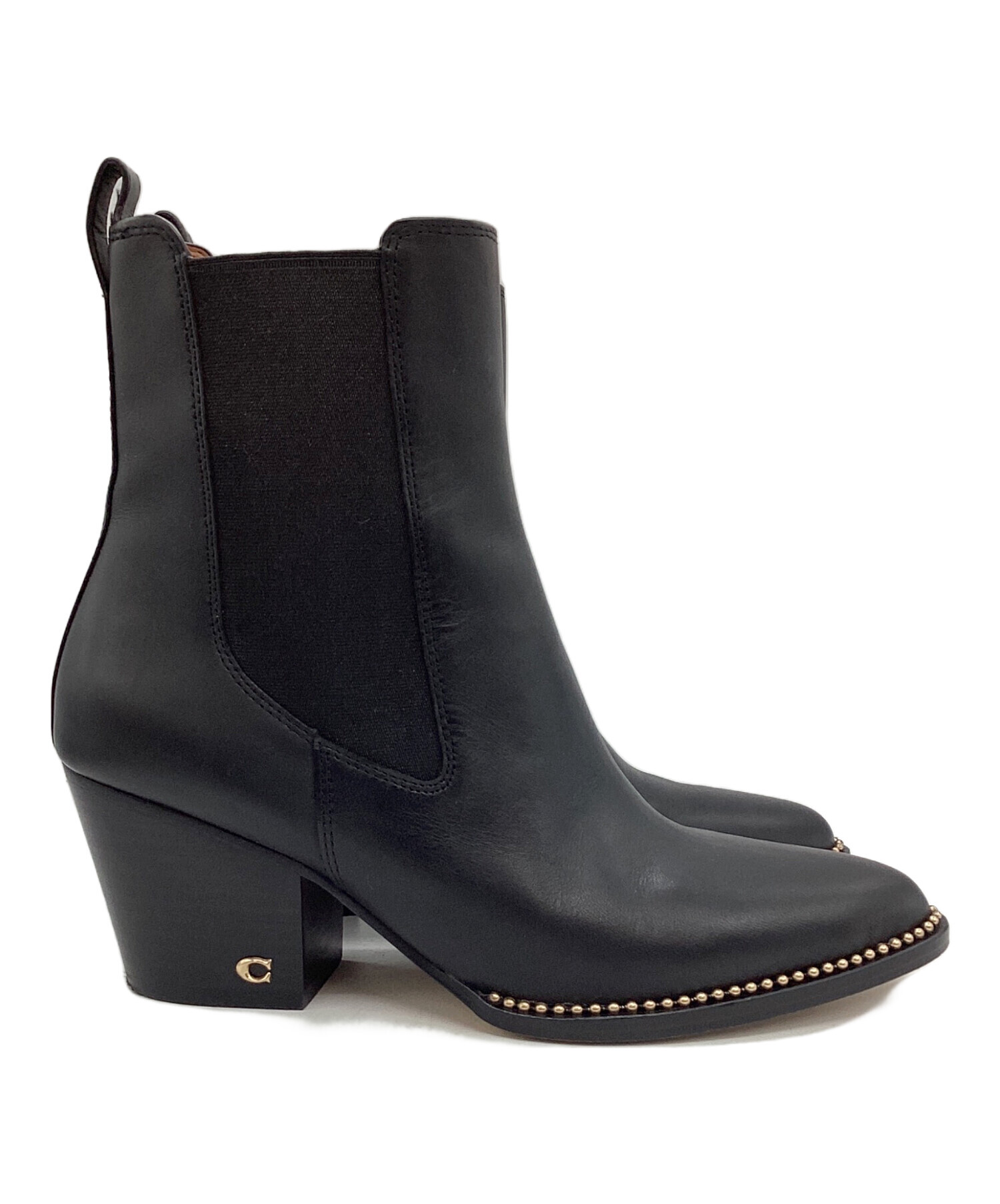 COACH 新品未使用　サイドゴアブーツ 中古・古着通販】COACH (コーチ) サイドゴアブーツ ブラック サイズ:24