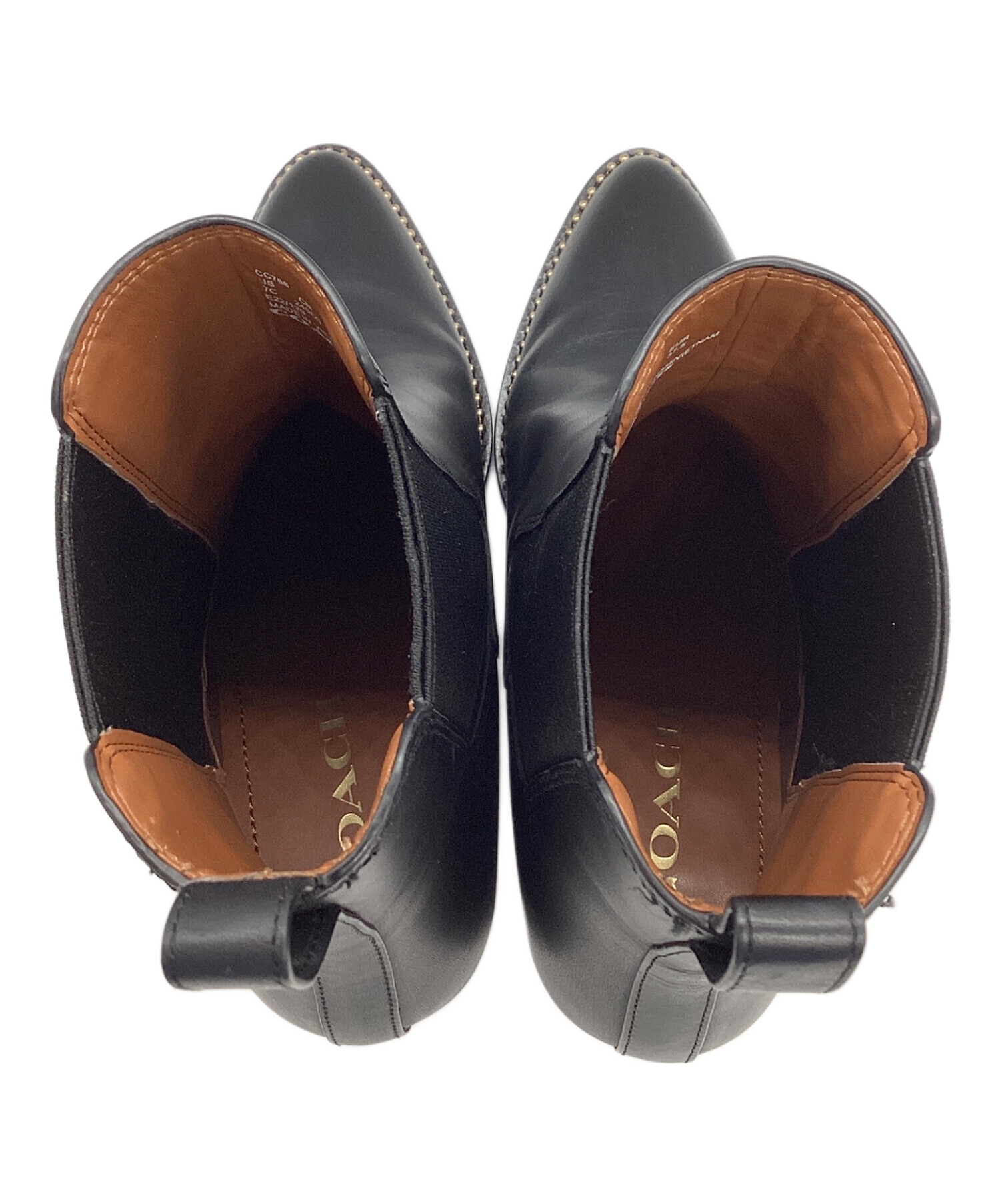 中古・古着通販】COACH (コーチ) サイドゴアブーツ ブラック サイズ:24