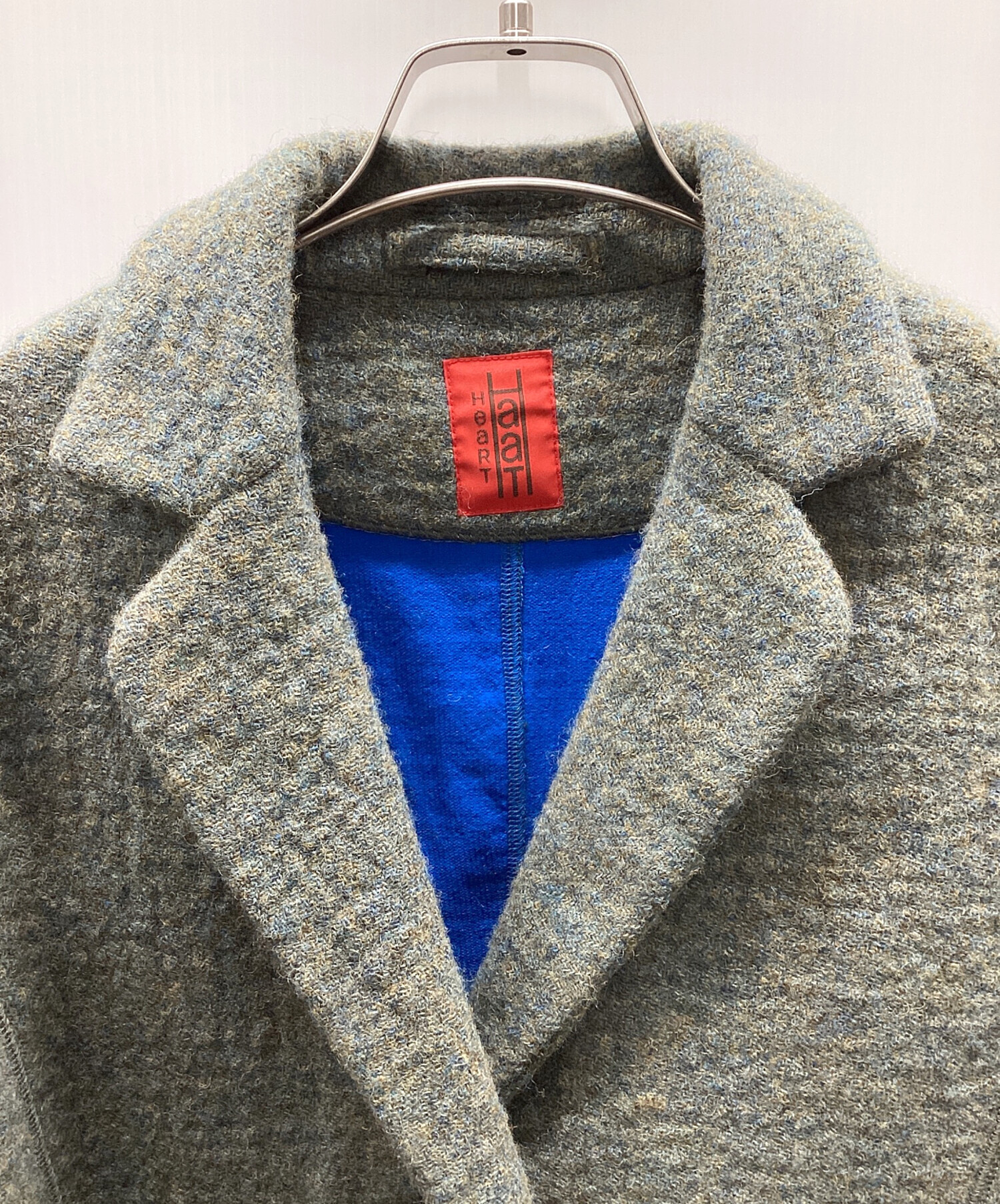 美品　HaaT ハート　イッセイミヤケ　スプリングチェスターコート　2 グリーン 中古・古着通販】Haat (ハート イッセイ ミヤケ) ウールコート カーキ